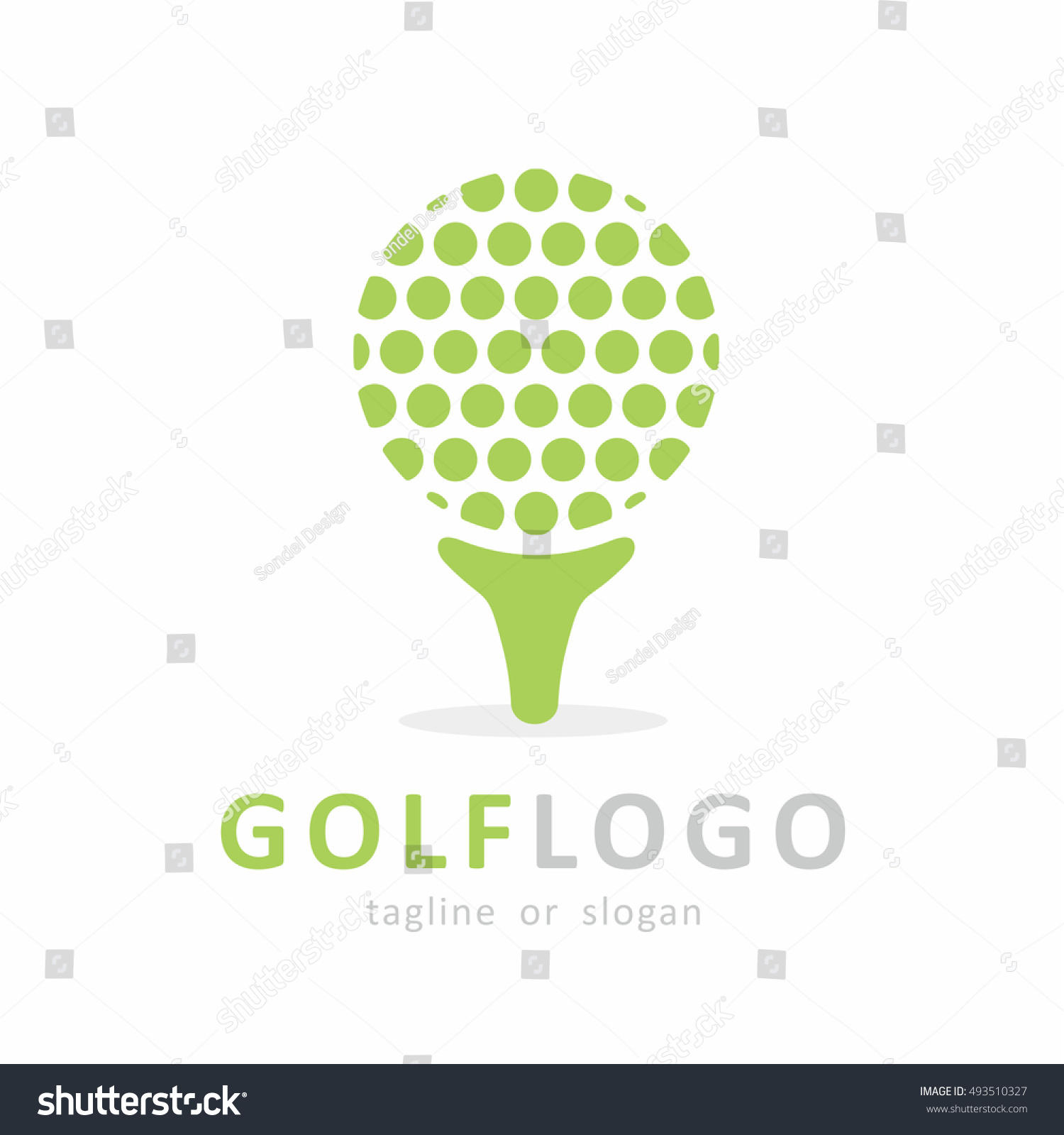 Play Golf Logo Icon Emblem Template Stock Vector Royalty Free