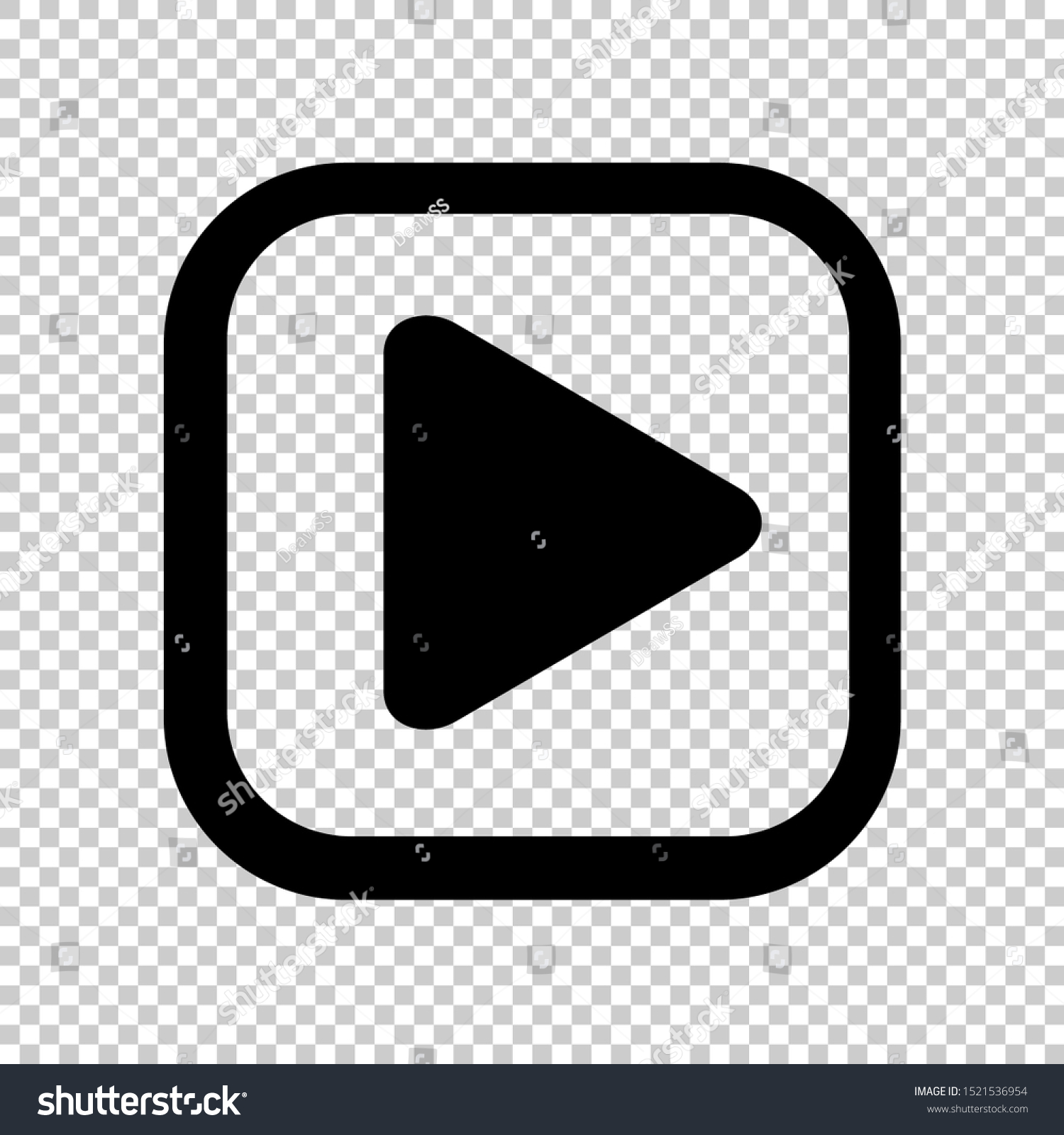Play Icon Video Isolated Transparent Background Stock Vector Royalty Free
