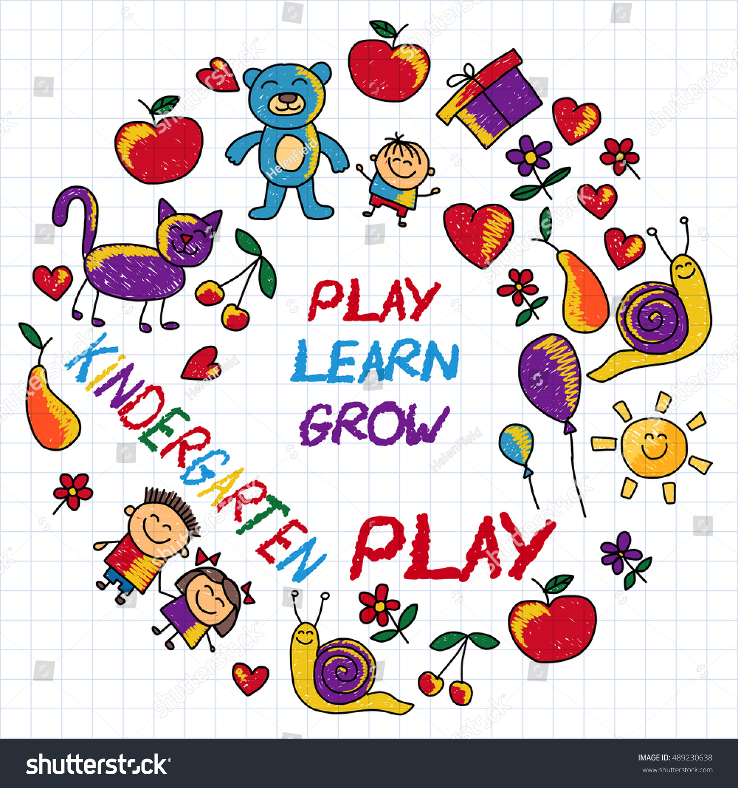 Play Learn Grow Together Vector Image: vector de stock (libre de ...