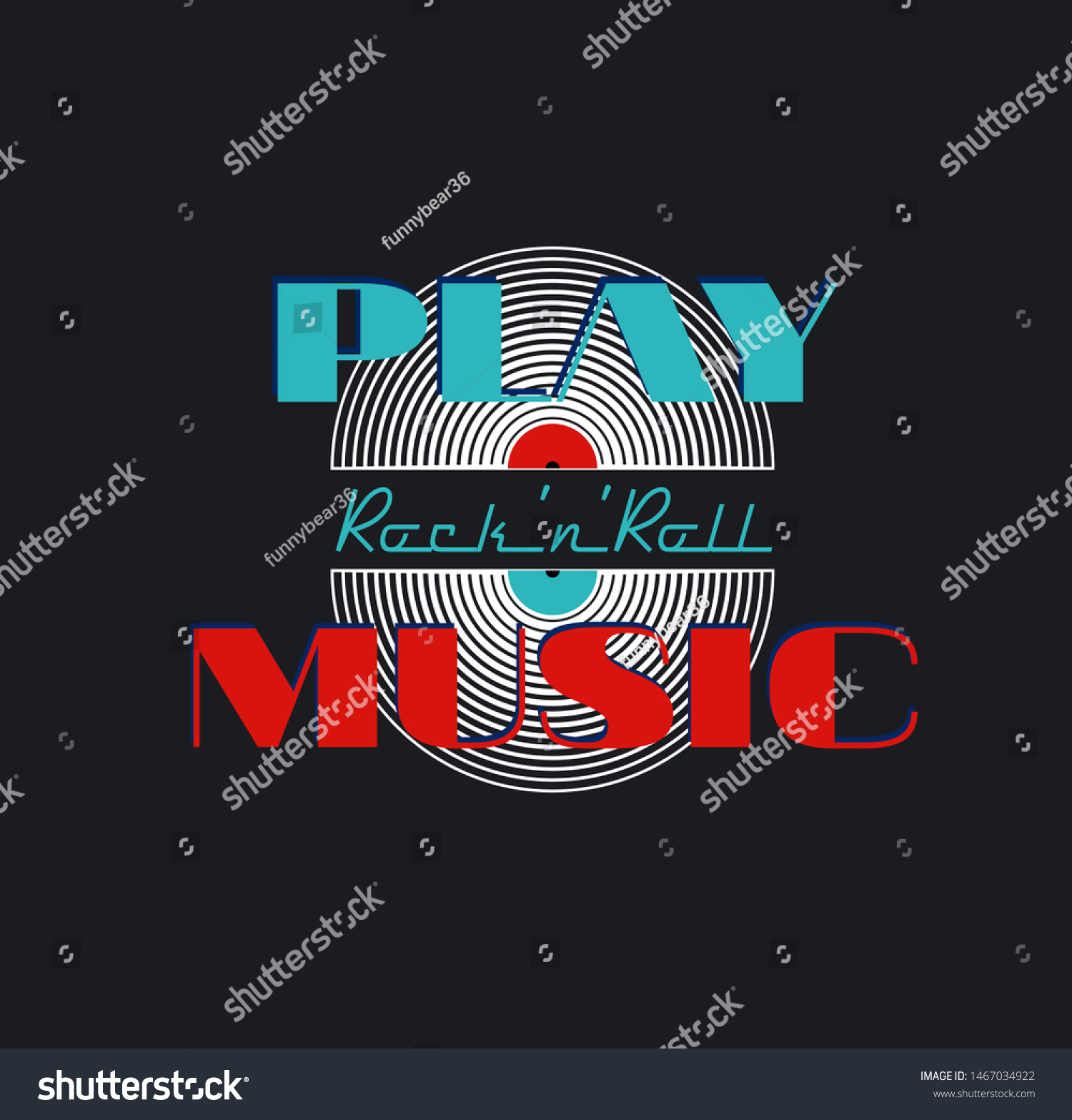 Play Rock Roll Music Poster Illustration Stock Vector Royalty Free 1467034922 - rolle rolle song roblox id