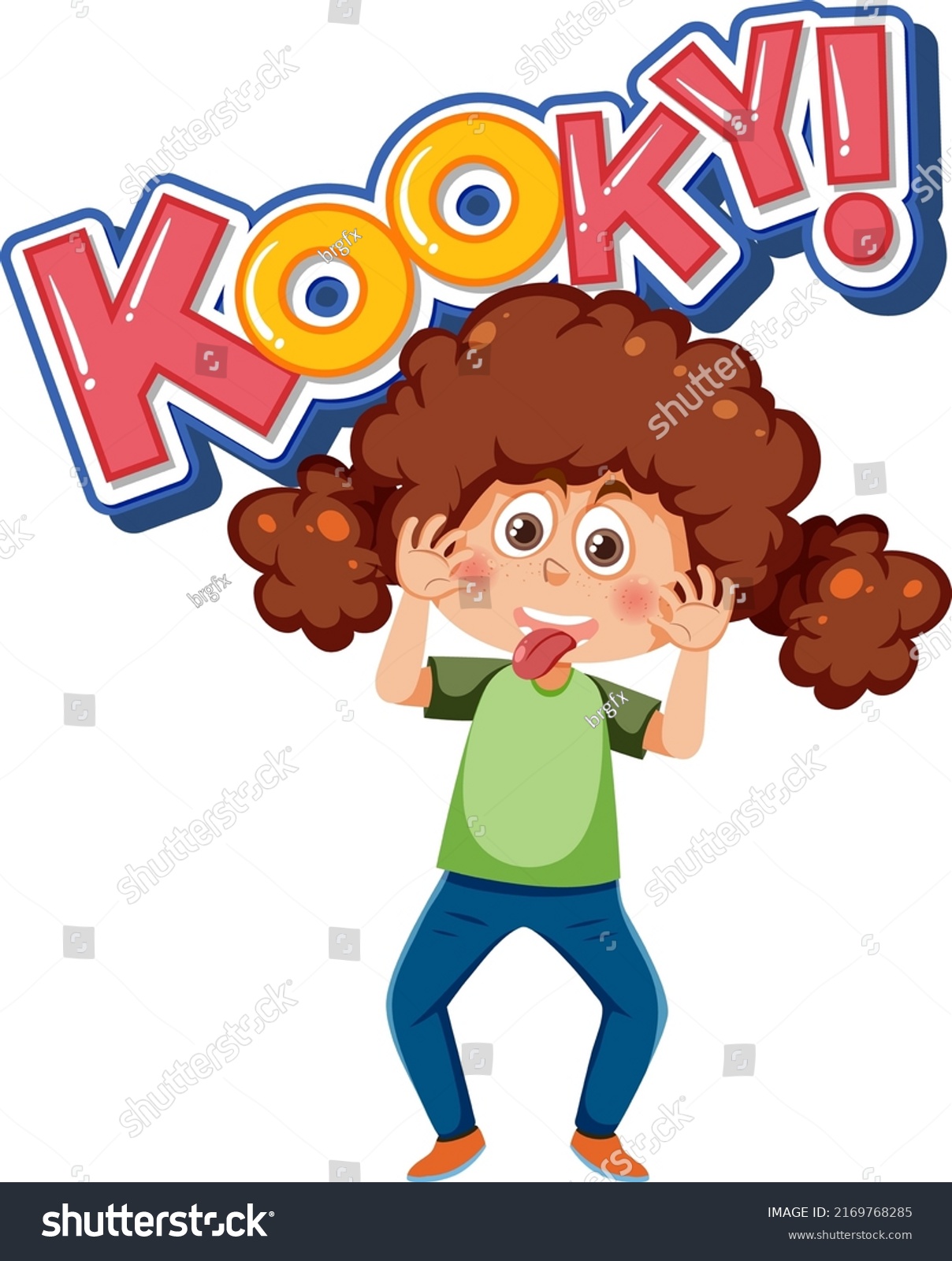 Playful Cartoon Character Kooky Word Expression Stock Vector (Royalty ...