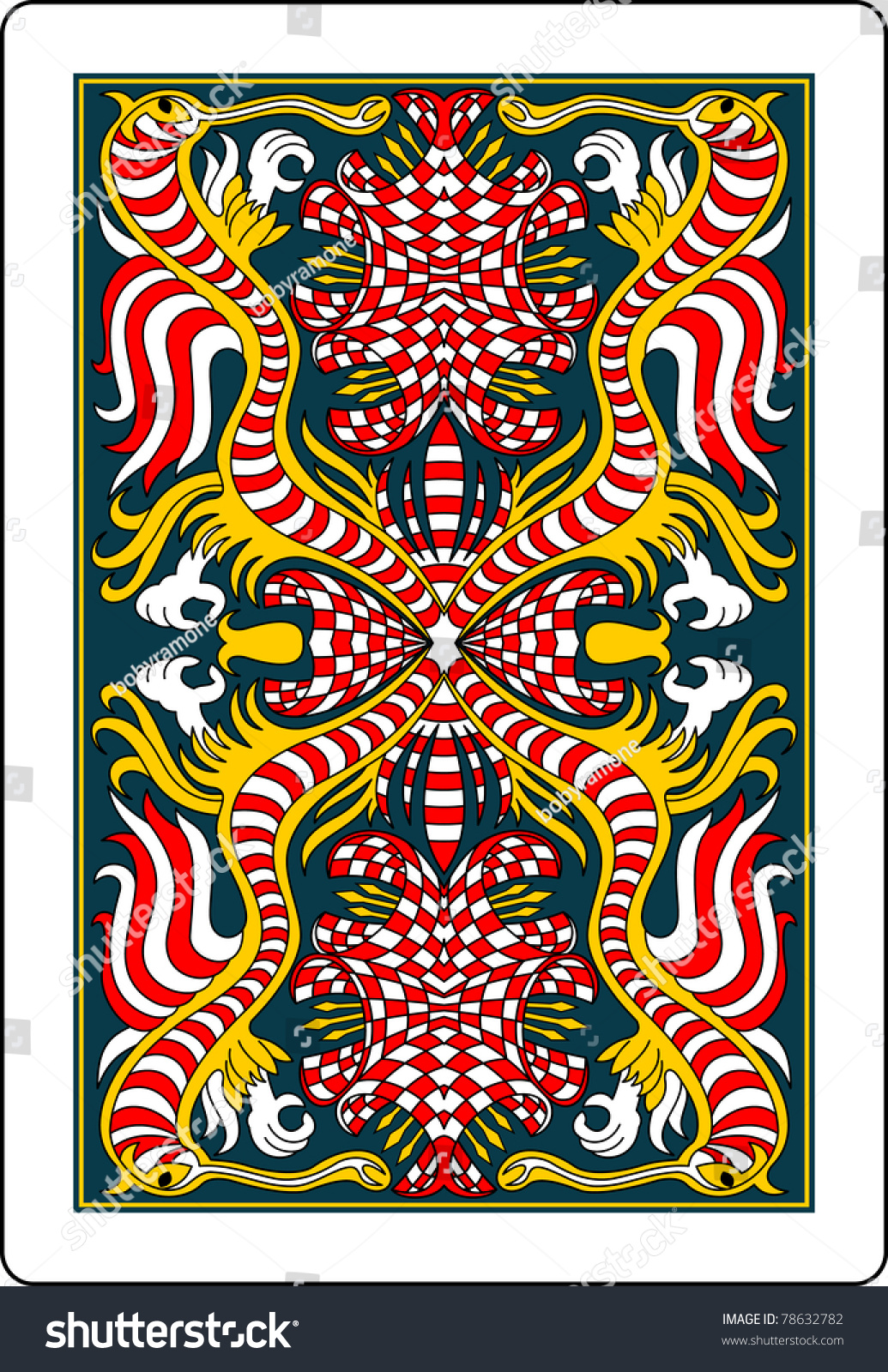 Playing Card Back Side 62x90 Mm Stock Vector Illustration 78632782 ...