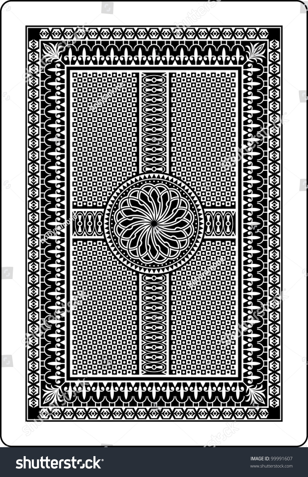 Playing Card Back Side 62x90 Mm Stock Vector Illustration 99991607 ...