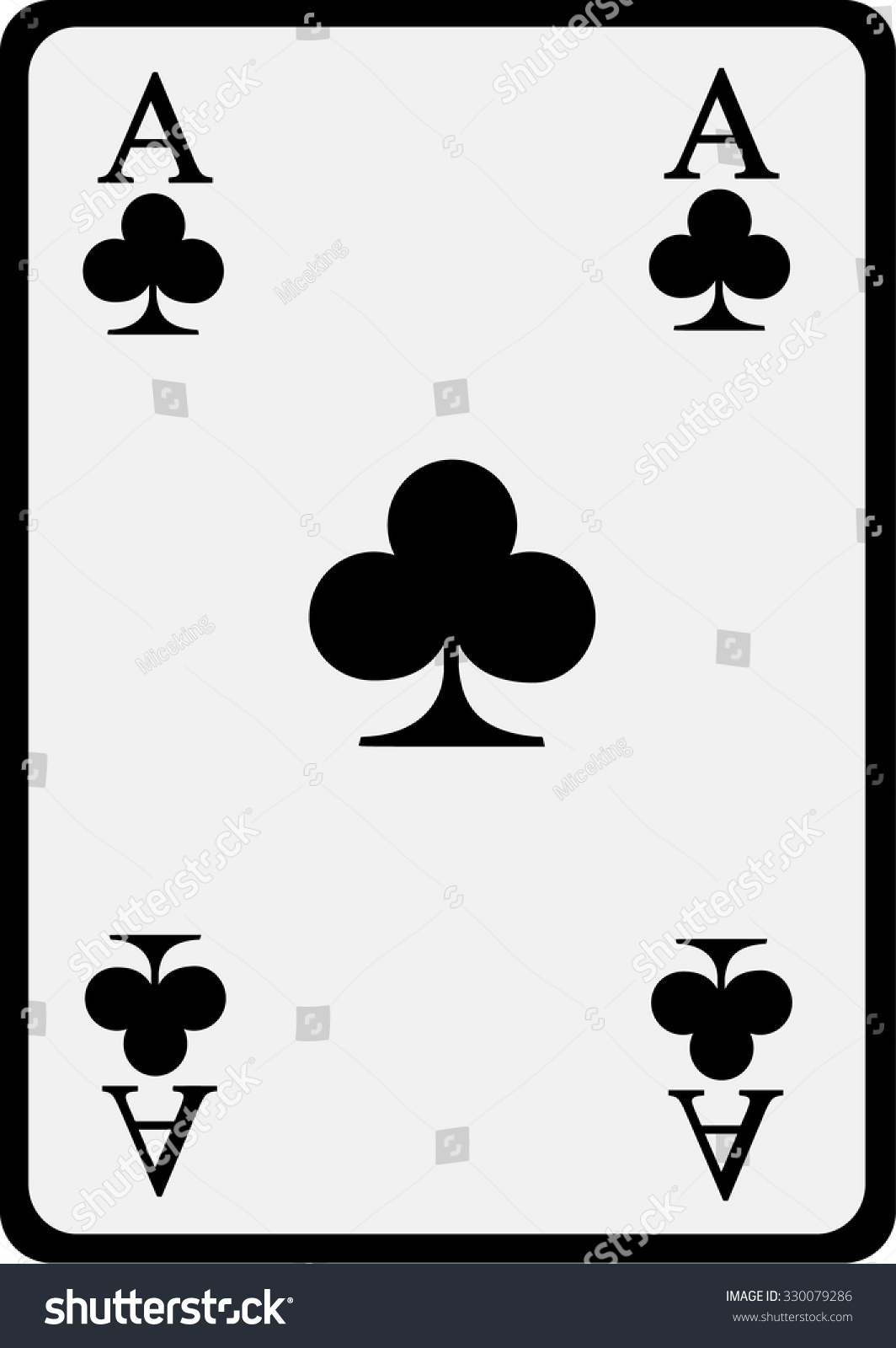 Playing Card Club Ace Stock Vector (Royalty Free) 330079286