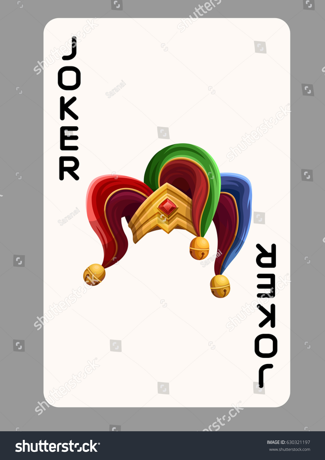 Playing Card Joker Hat Isolated On Stock Vector (Royalty Free ...