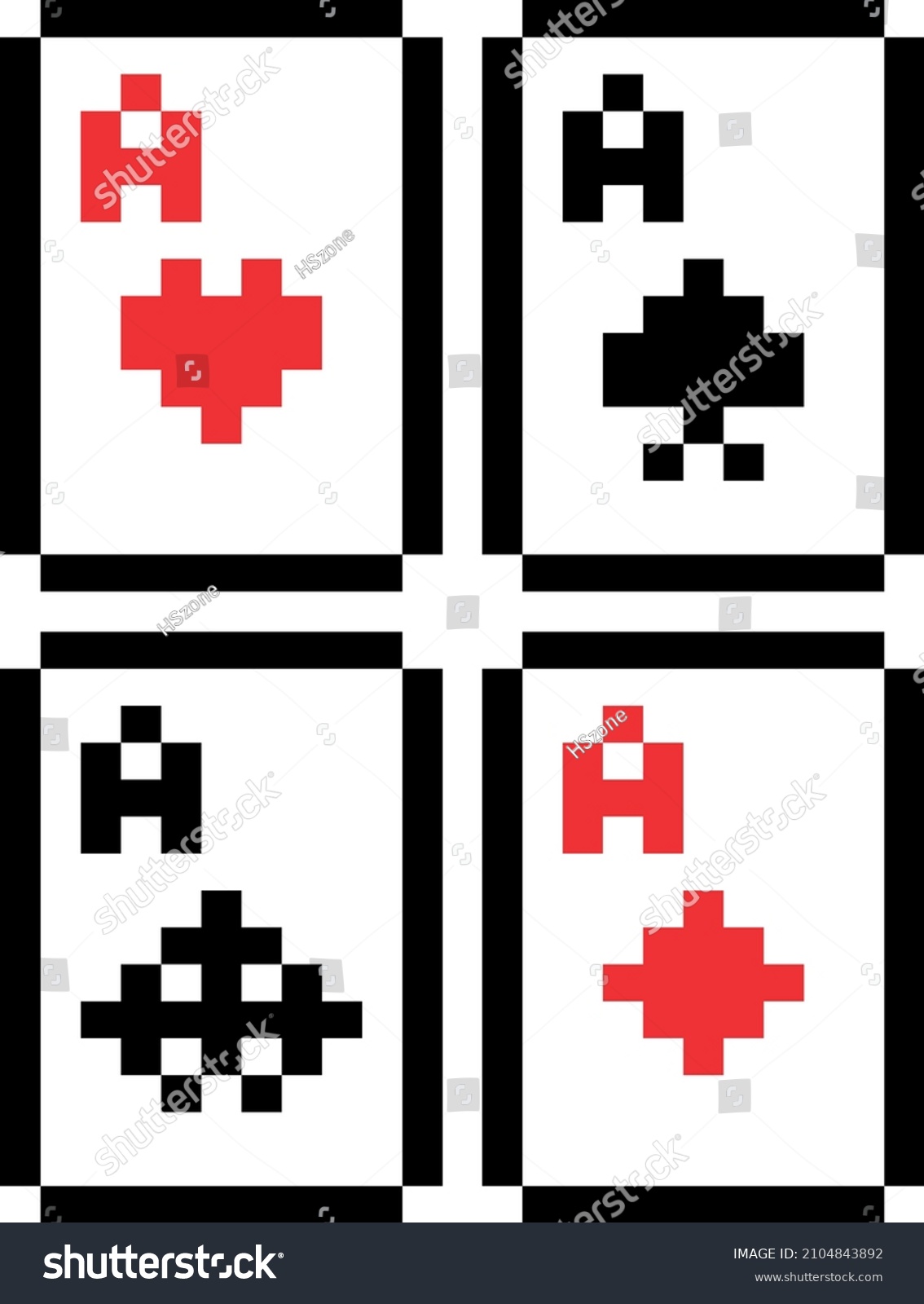 Playing Card Pixel Kunst Vektorgrafik Stock Vektorgrafik Lizenzfrei Shutterstock