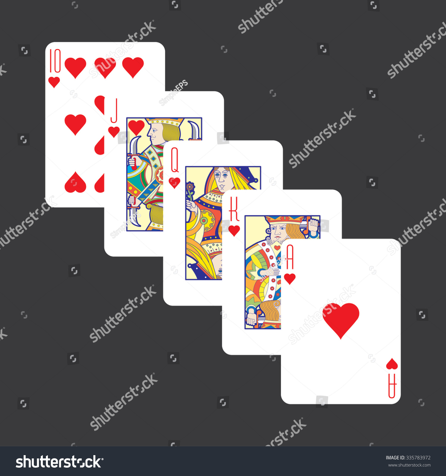 Playing Cards Hearts Stock Vector (Royalty Free) 335783972 Shutterstock