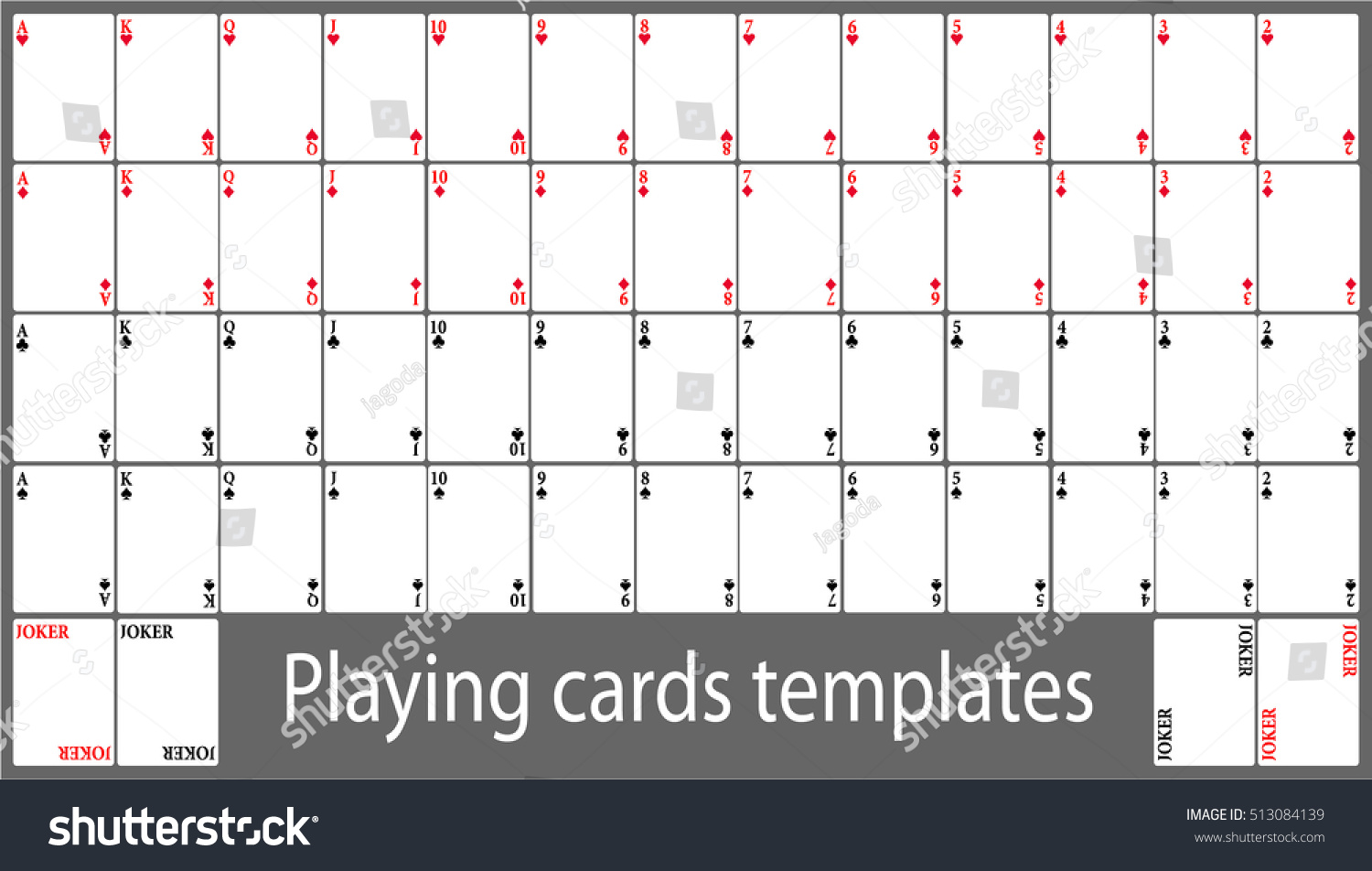 Playing Cards Template Set Stock Vector (Royalty Free) 23 For Custom Playing Card Template