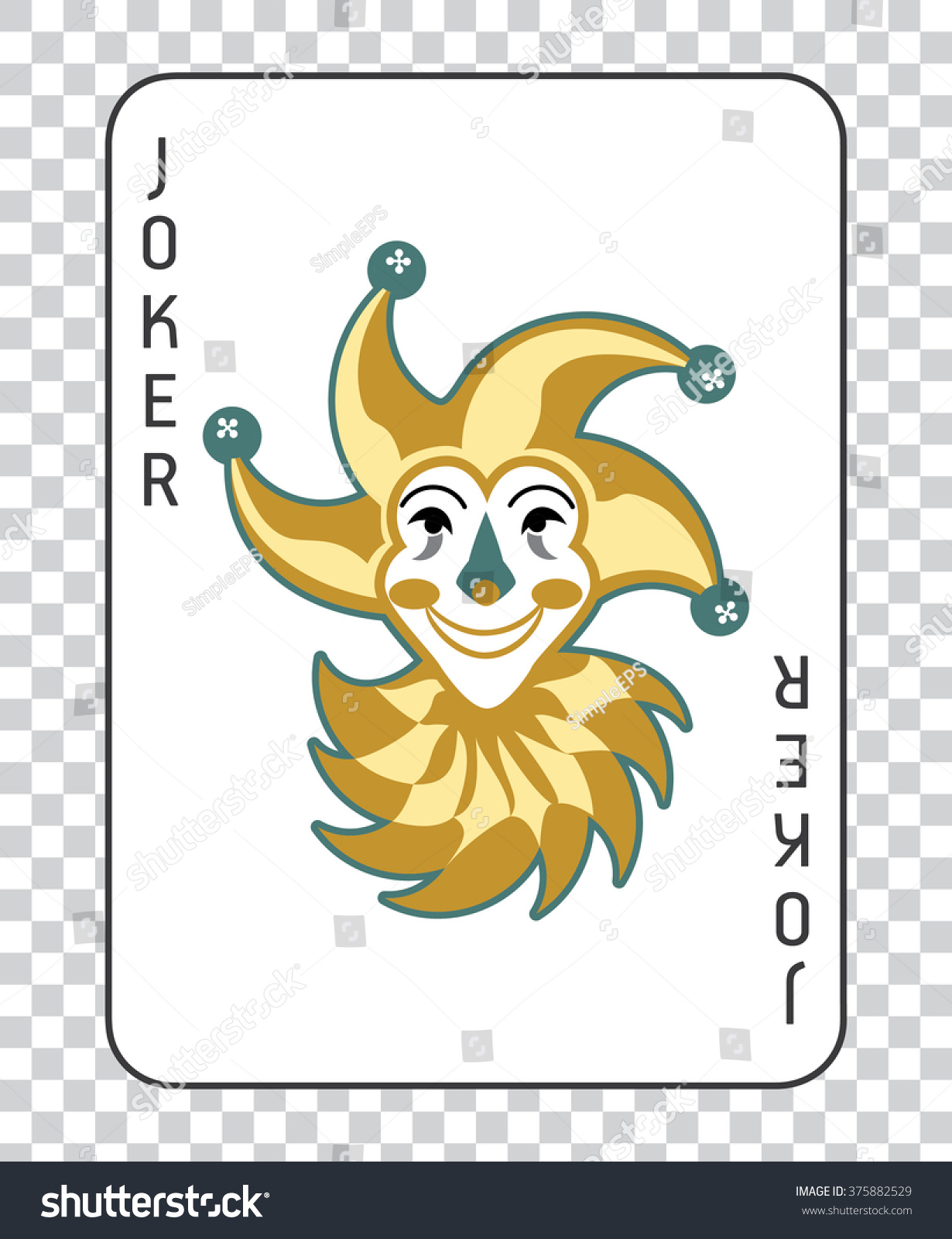 Playing Cards With The Joker From A Deck Of Playing Cards. Vector ...