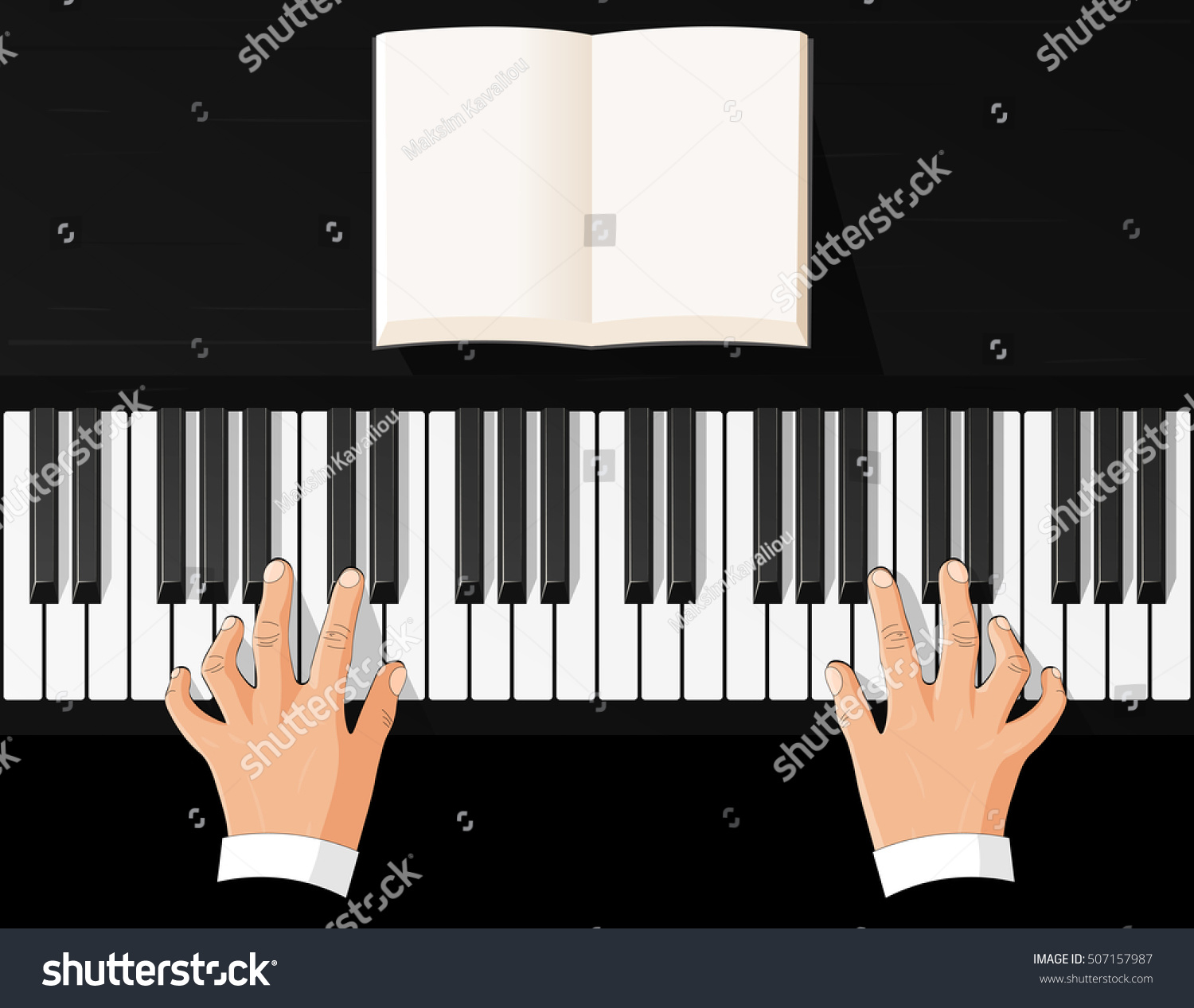 Playing Piano View Above Vector Illustration Stock Vector (Royalty Free ...