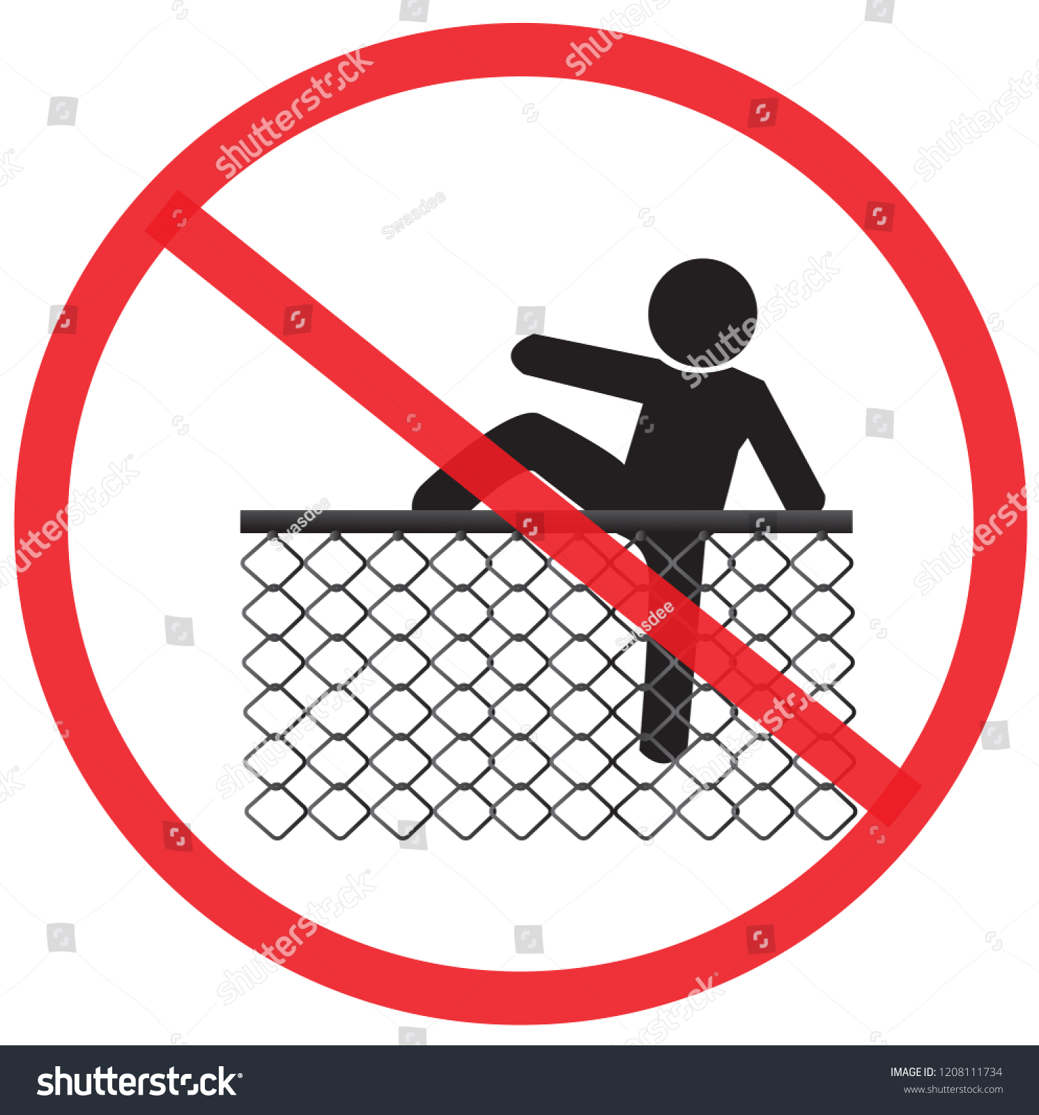 184 Do Not Climb On Fence Sign Images, Stock Photos & Vectors 