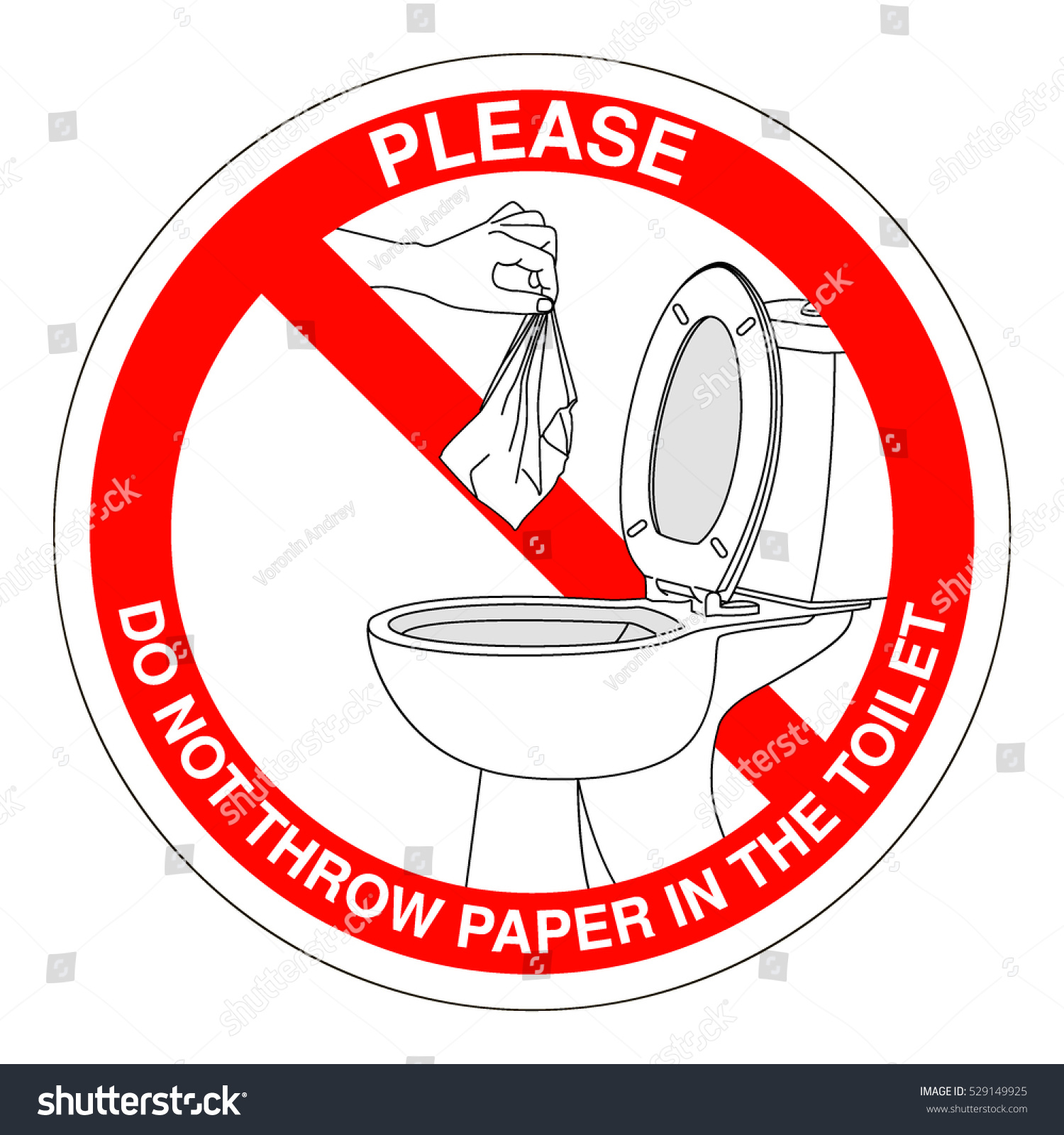 Do Not Throw Paper In The Toilet Signs