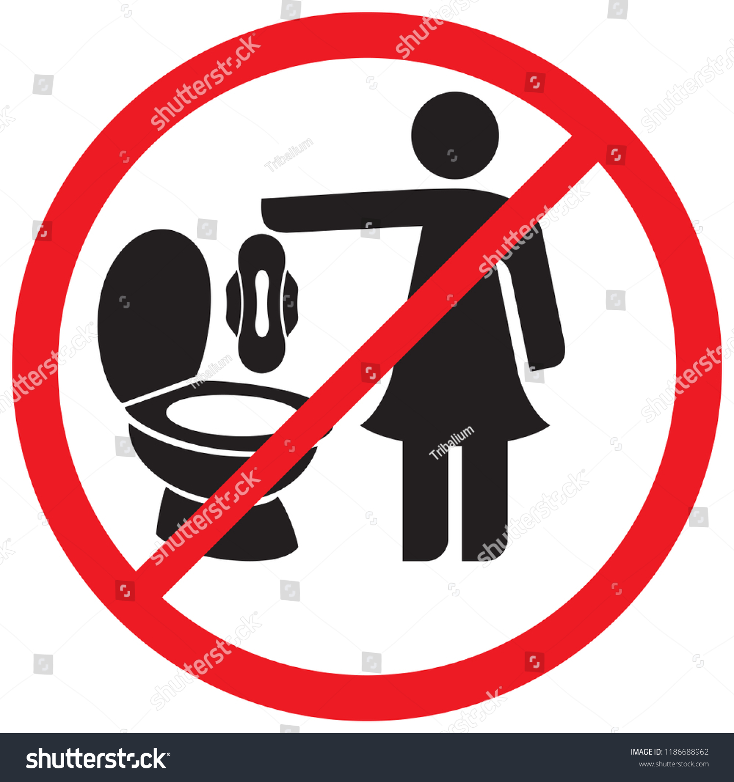 Please Do Not Throw Sanitary Napkin Stock Vector (Royalty Free ...