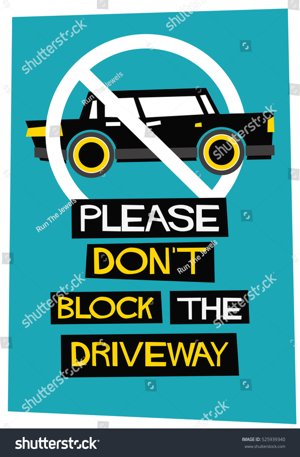 vektor-stok-please-dont-block-driveway-no-parking-tanpa-royalti
