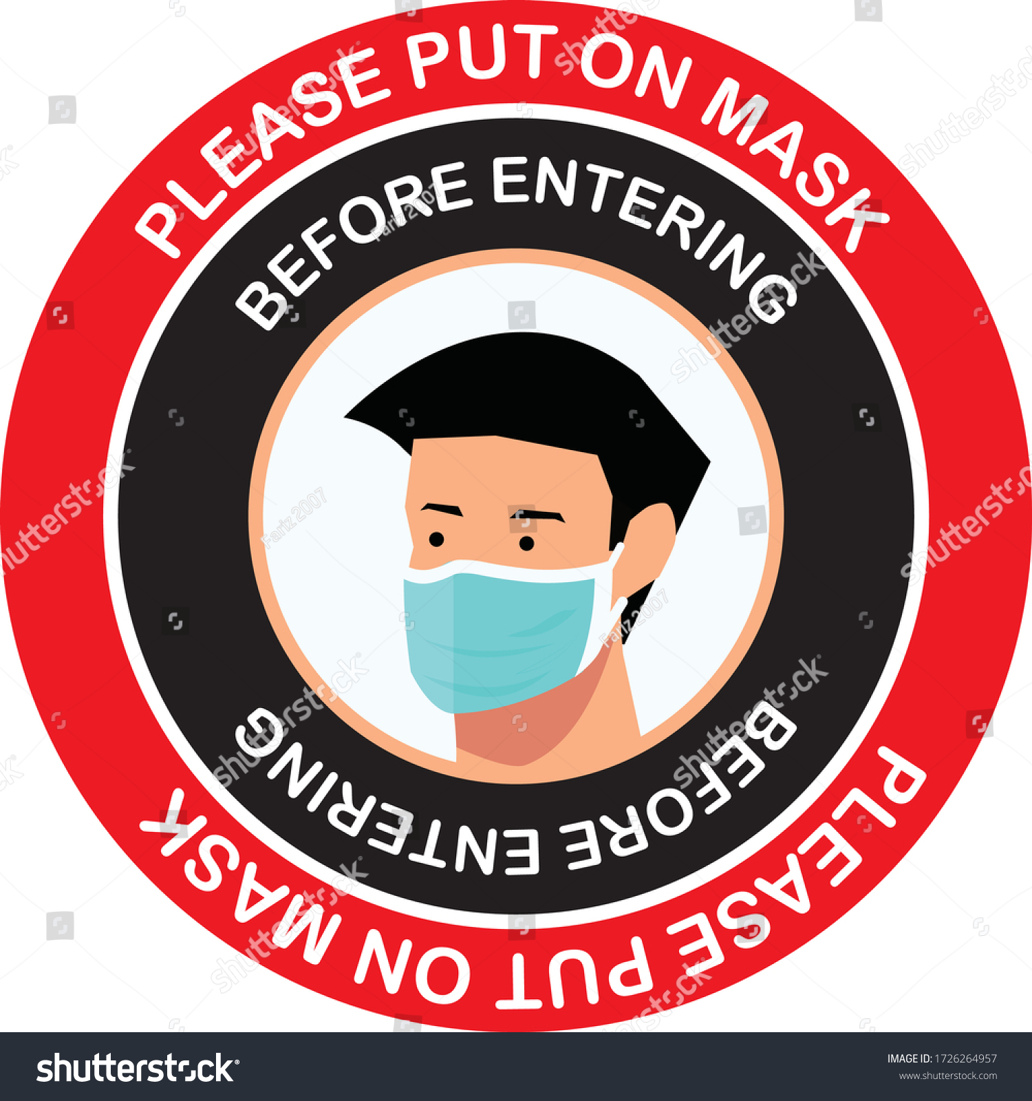 Please Put On Mask Before Entering Stock Vector (royalty Free) 1726264957