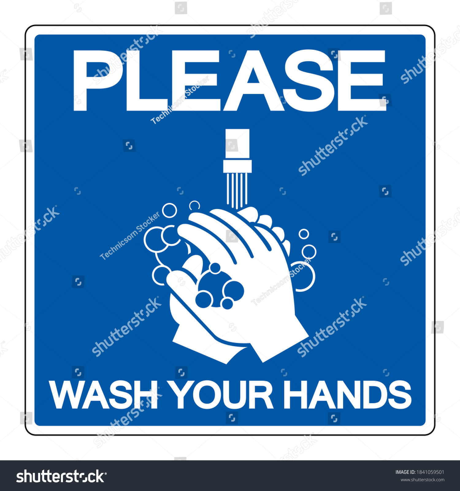 Please Wash Your Hands Symbol Signvector Stock Vector (Royalty Free ...