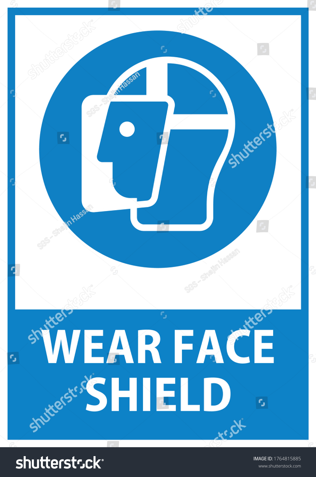 Please Wear Face Shield Warning Sign Stock Vector Royalty Free 1764815885