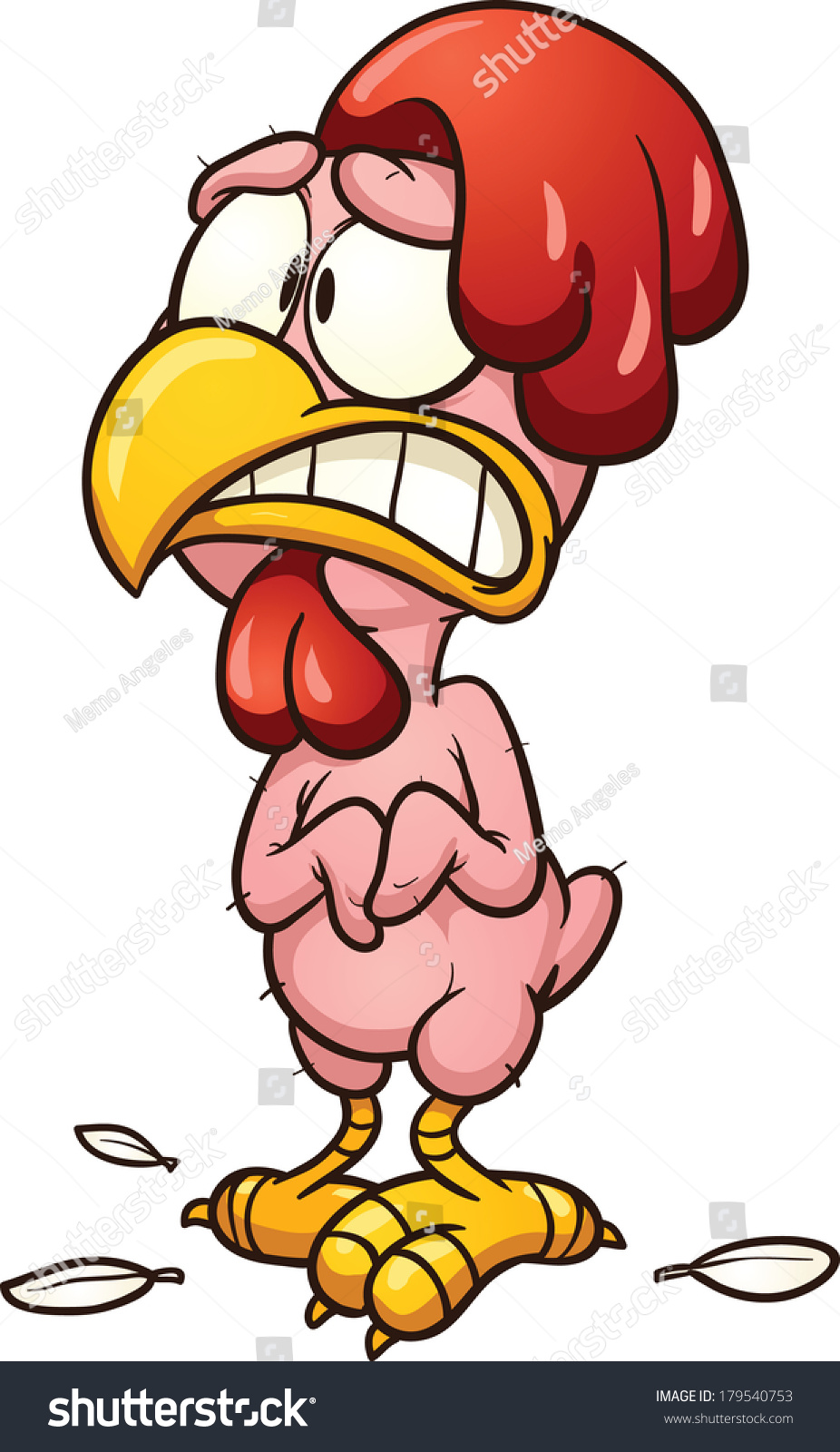 Plucked Cartoon Chicken. Vector Clip Art Illustration With Simple ...