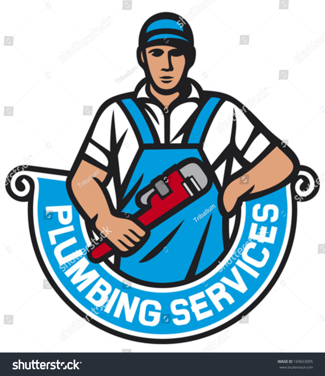 Plumber Holding A Wrench - Plumbing Services Stock Vector 169653095 ...