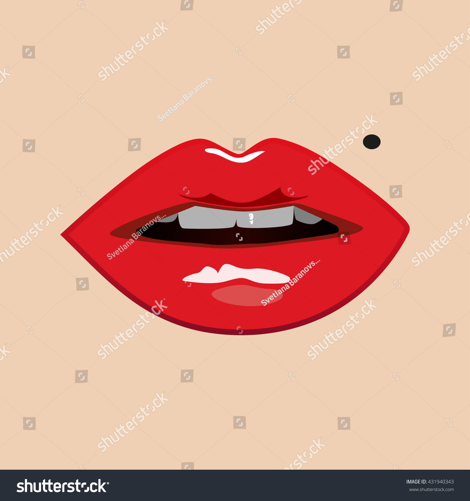 Plump Red Lips Mole On Her Stock Vector Royalty Free 431940343 https www shutterstock com image vector plump red lips mole on her 431940343