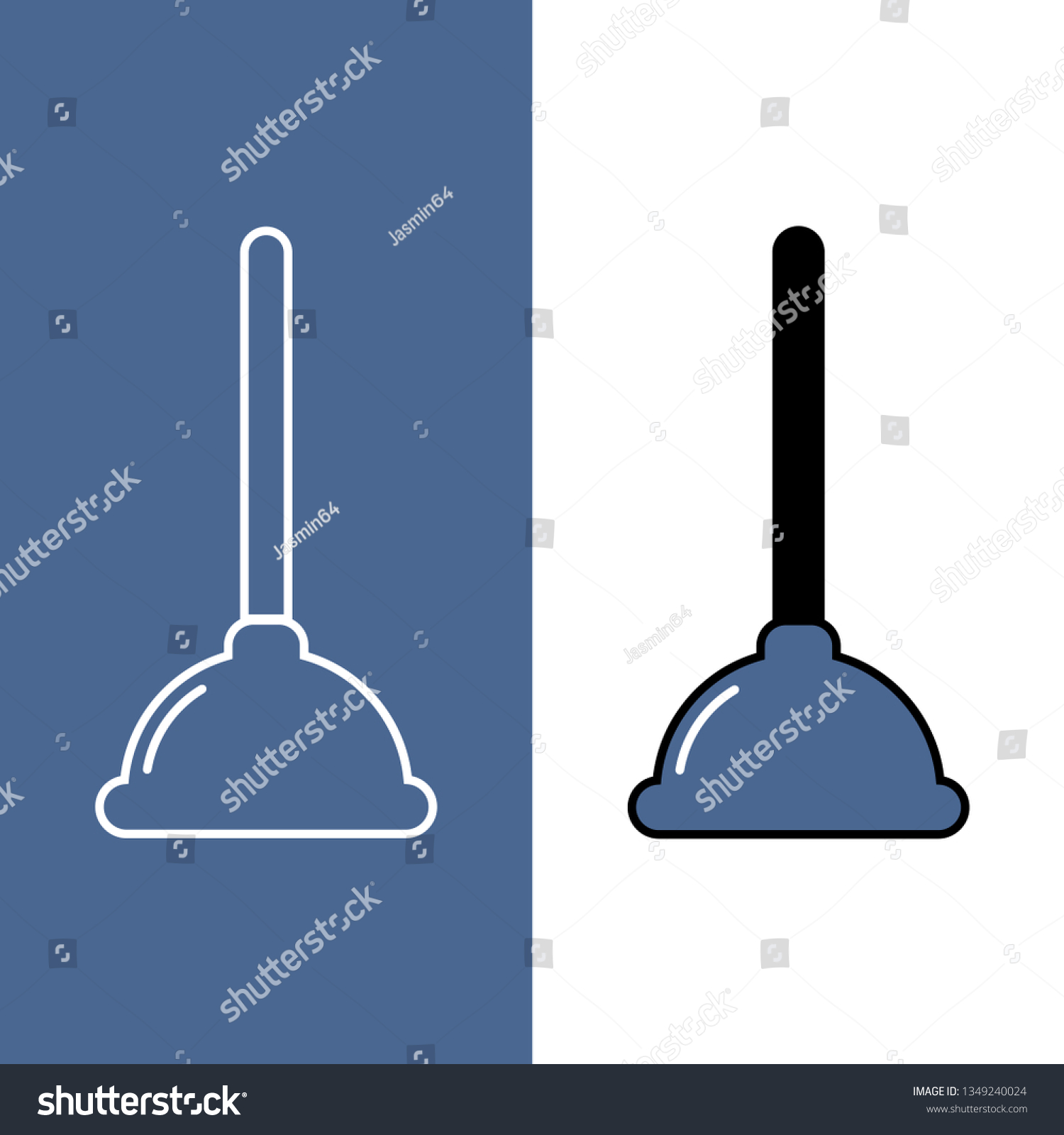 Plunger Icon Sign Toilet Plunger Vector Stock Vector Royalty Free Shutterstock