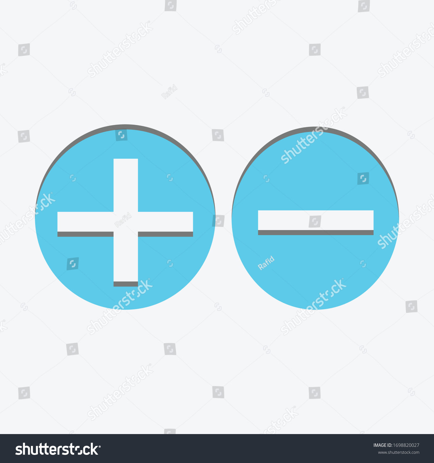 Plus Less Icon Simple Add Sign Stock Vector (Royalty Free) 1698820027