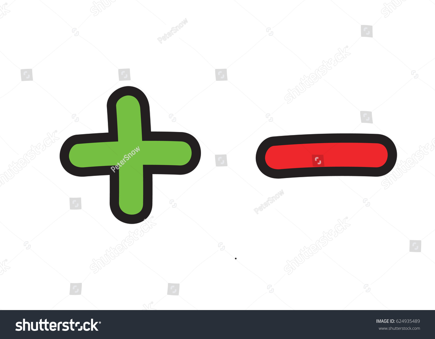 Plus Minus Vector Icon Set Add Stock Vector 624935489 Shutterstock