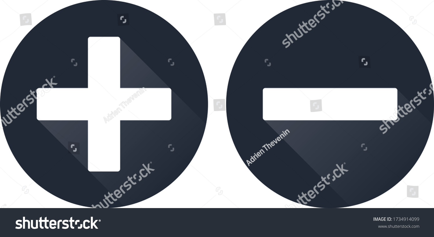 Plus Minus Vector Set Symbols Light Stock Vector (Royalty Free ...