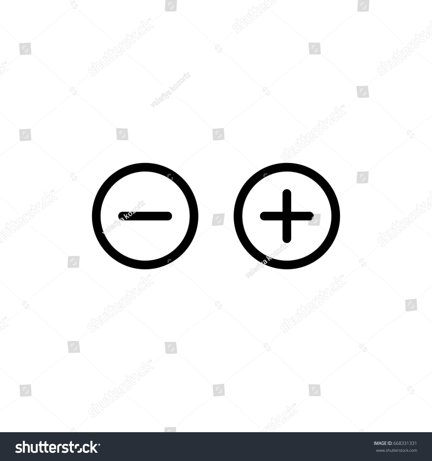 Plus Minuse Positive Negative Add Delete Stock Vector (royalty Free 