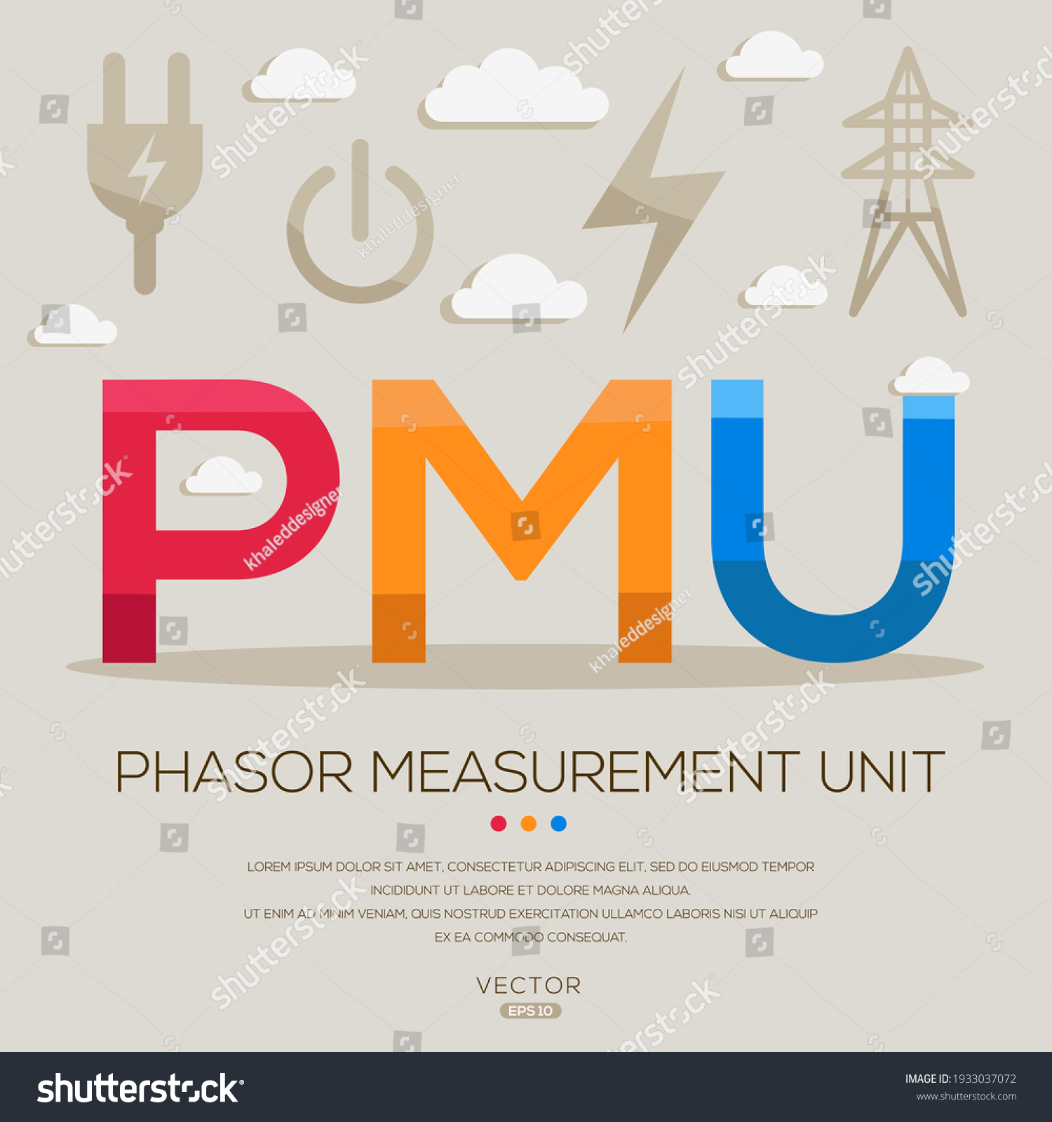 Pmu Mean Phasor Measurement Unit Energy Stock Vector (Royalty Free