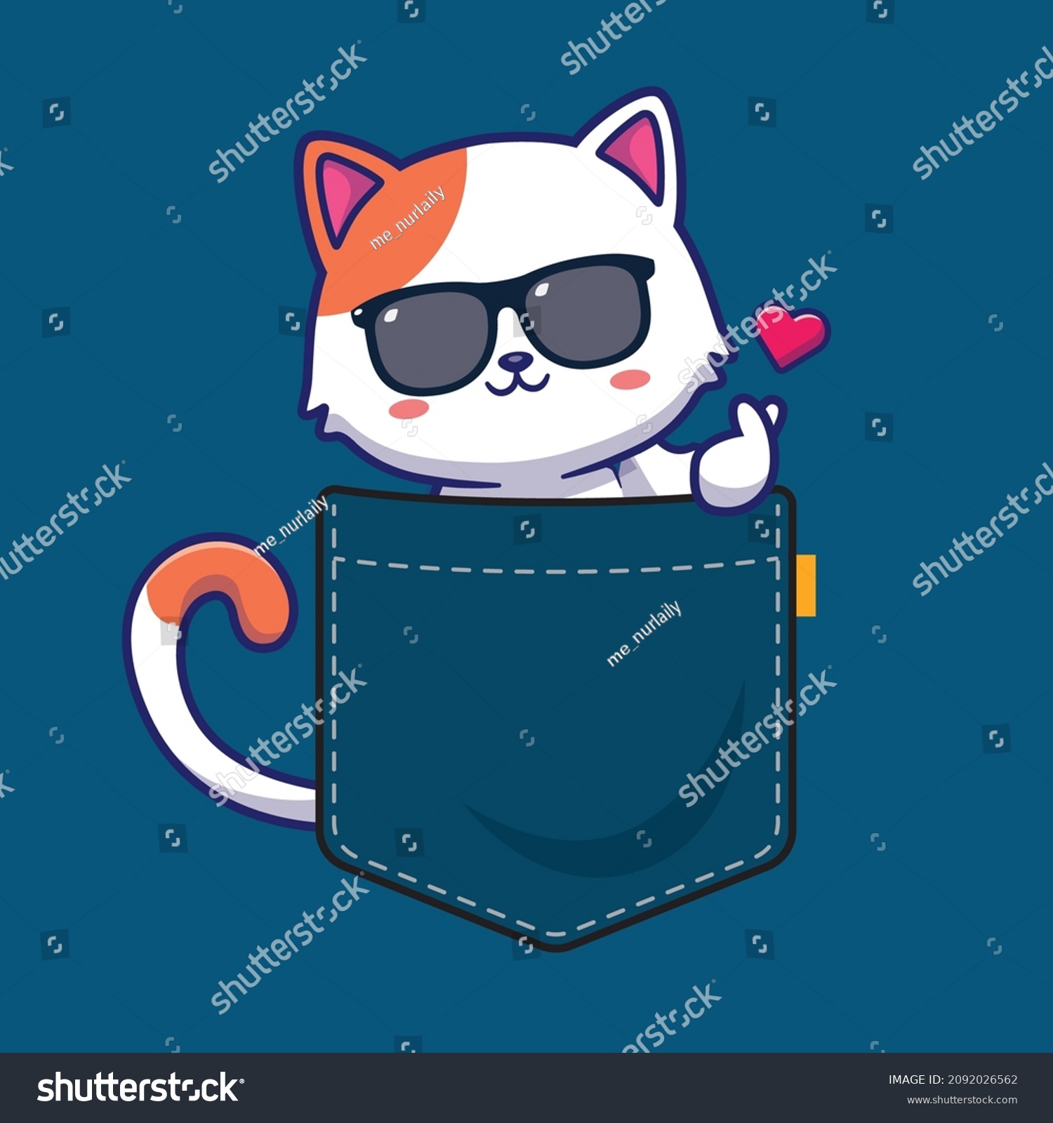SVG of Pocket Cat. Cute print with kitty for t-shirt design, baby shower, greeting card. Vector Illustration. svg