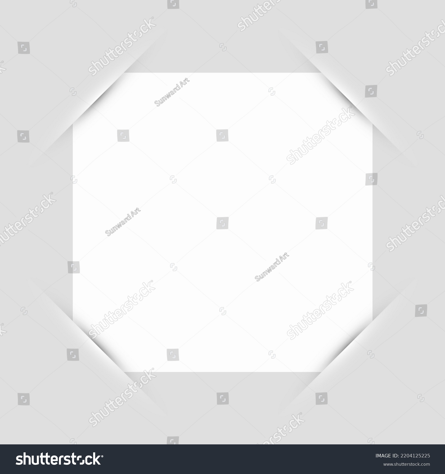 SVG of Pocket corners paper photo frame vector template. Square frame with cun in paper porket corners. Photo space. Retro border frame. svg