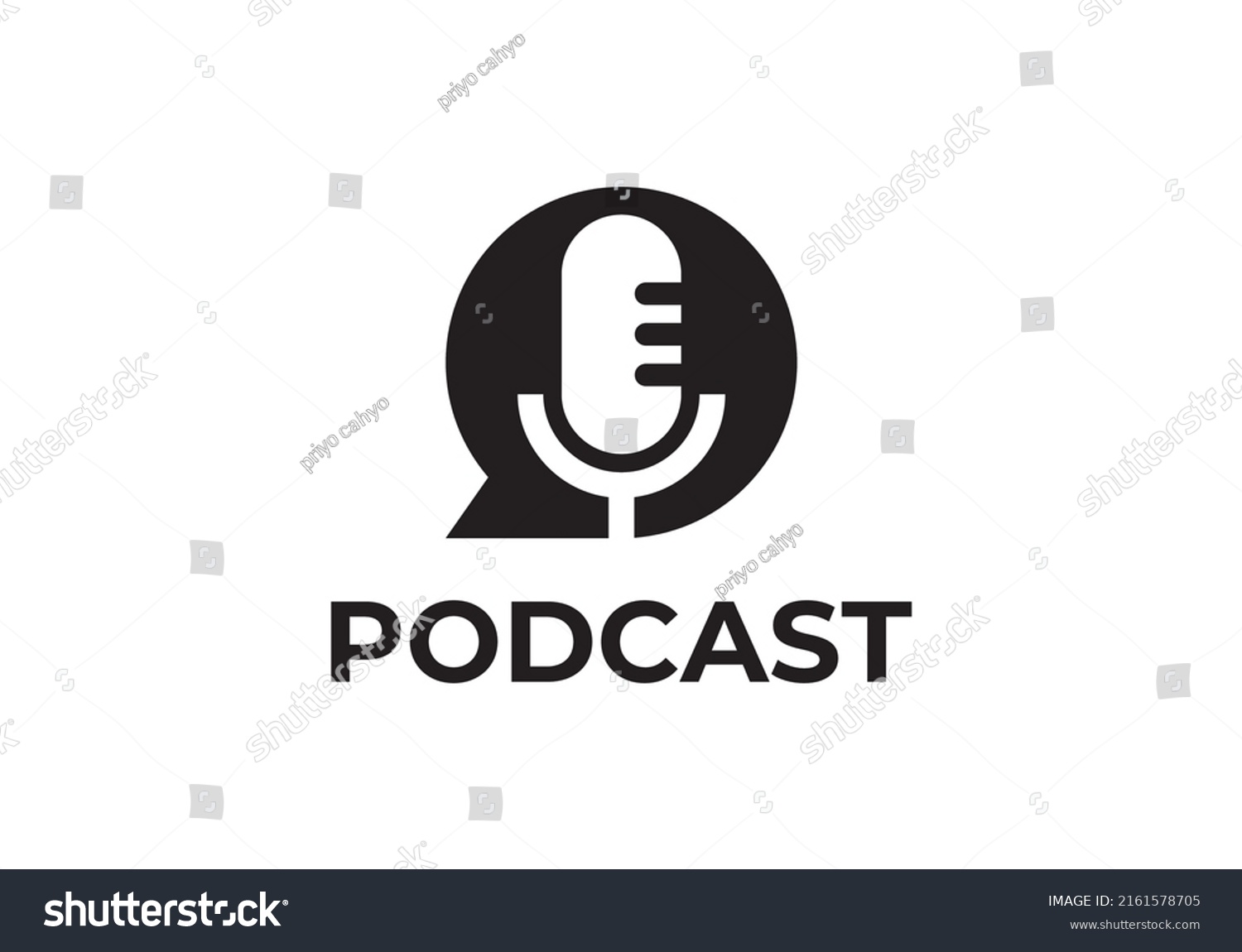 Podcast Vector Logo Illustration Microphone Bubble Stock Vector ...