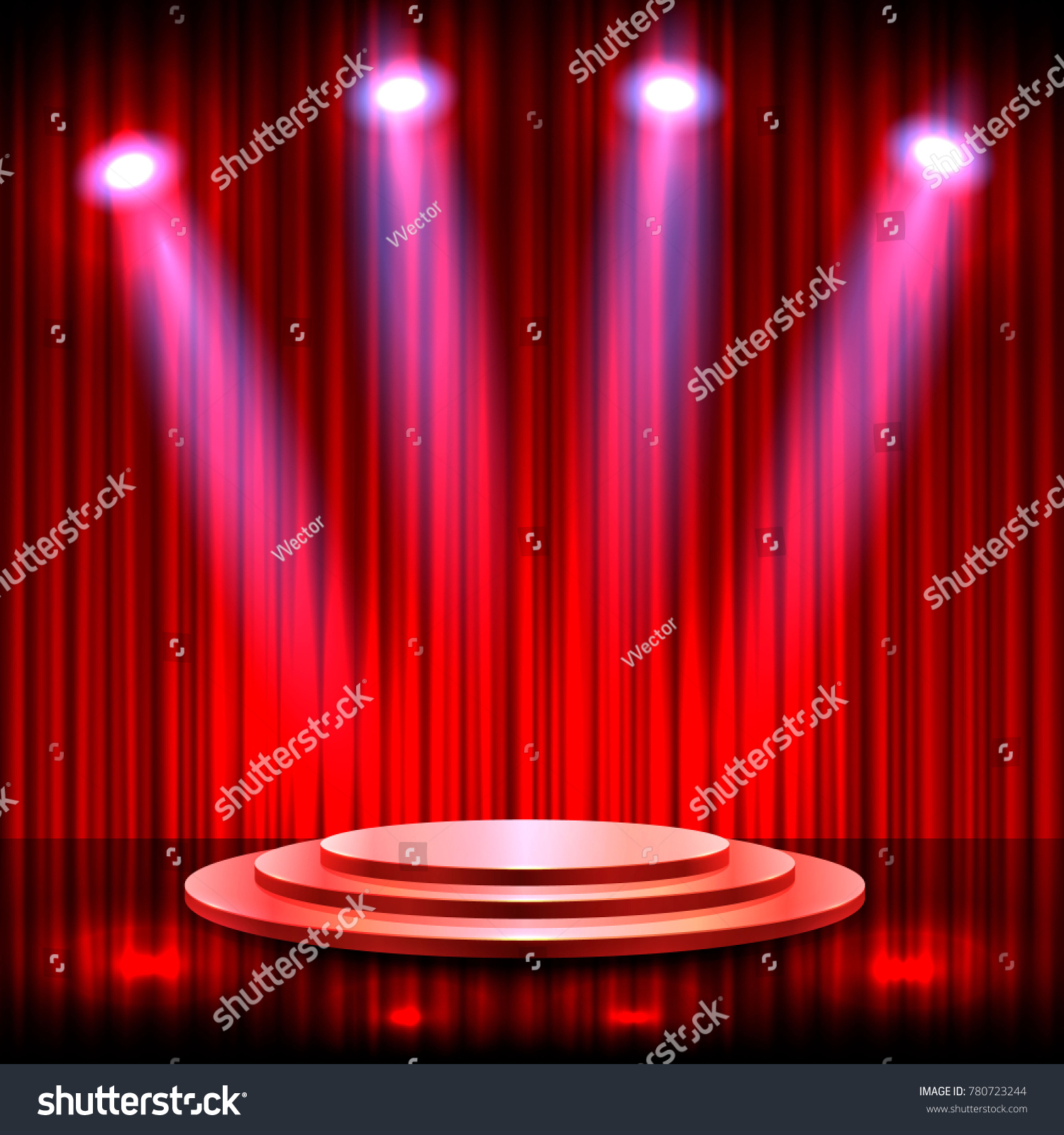 Podium Background Spotlights Vector Illustration Stock Vector (royalty 