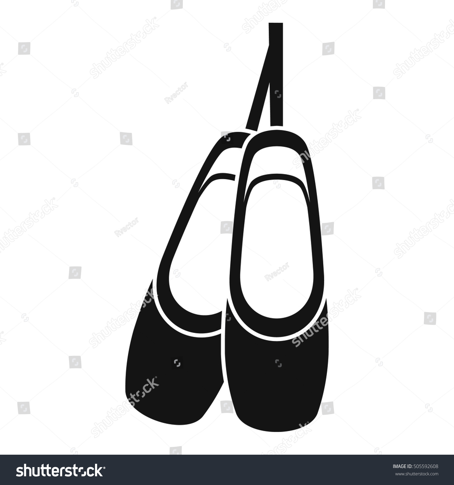 Pointe Ballet Shoes Slippers Icon Simple Stock Vector 505592608 ...