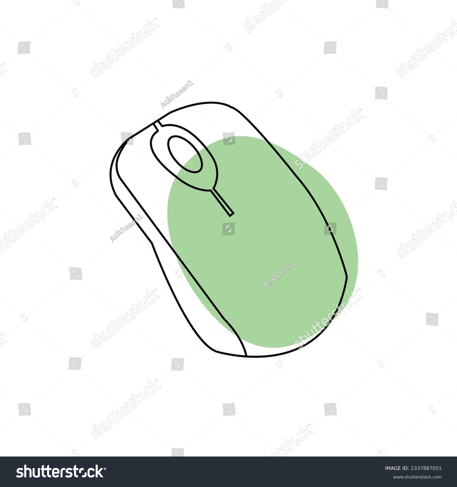 computer mouse outline green background clip art preview