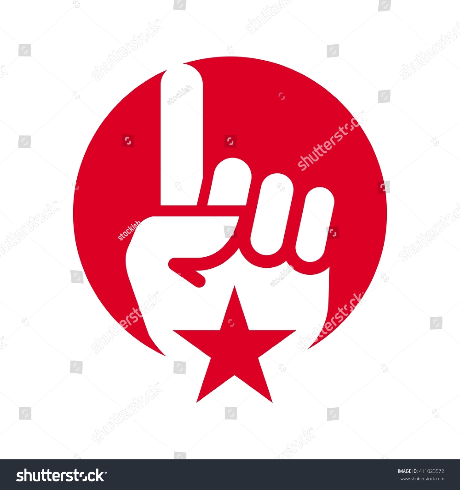 Pointing Finger Hand Star Islam Sign Stock Vector 411023572 - Shutterstock