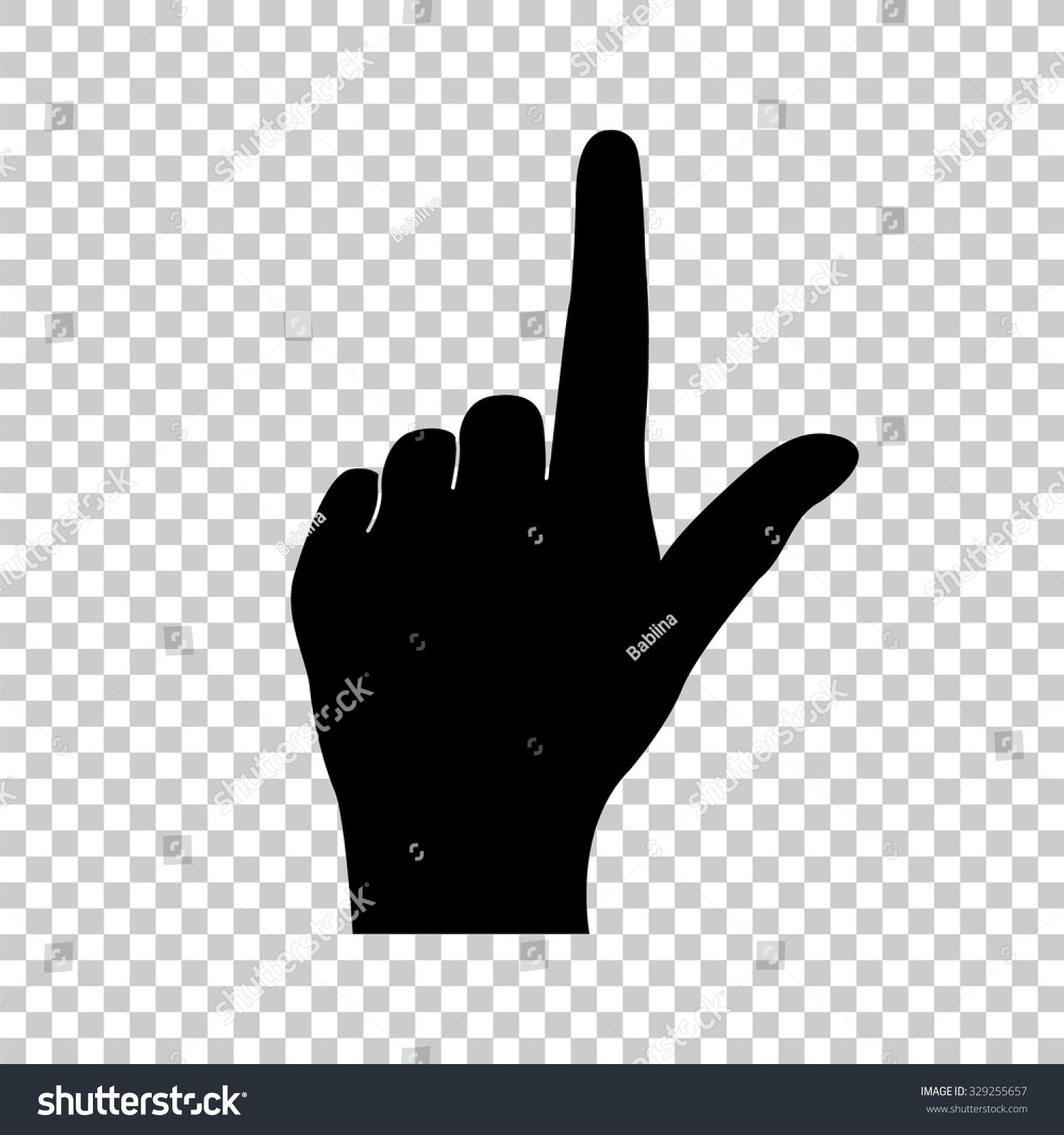 Pointing Finger Vector Icon Black Illustration Stock Vector 329255657