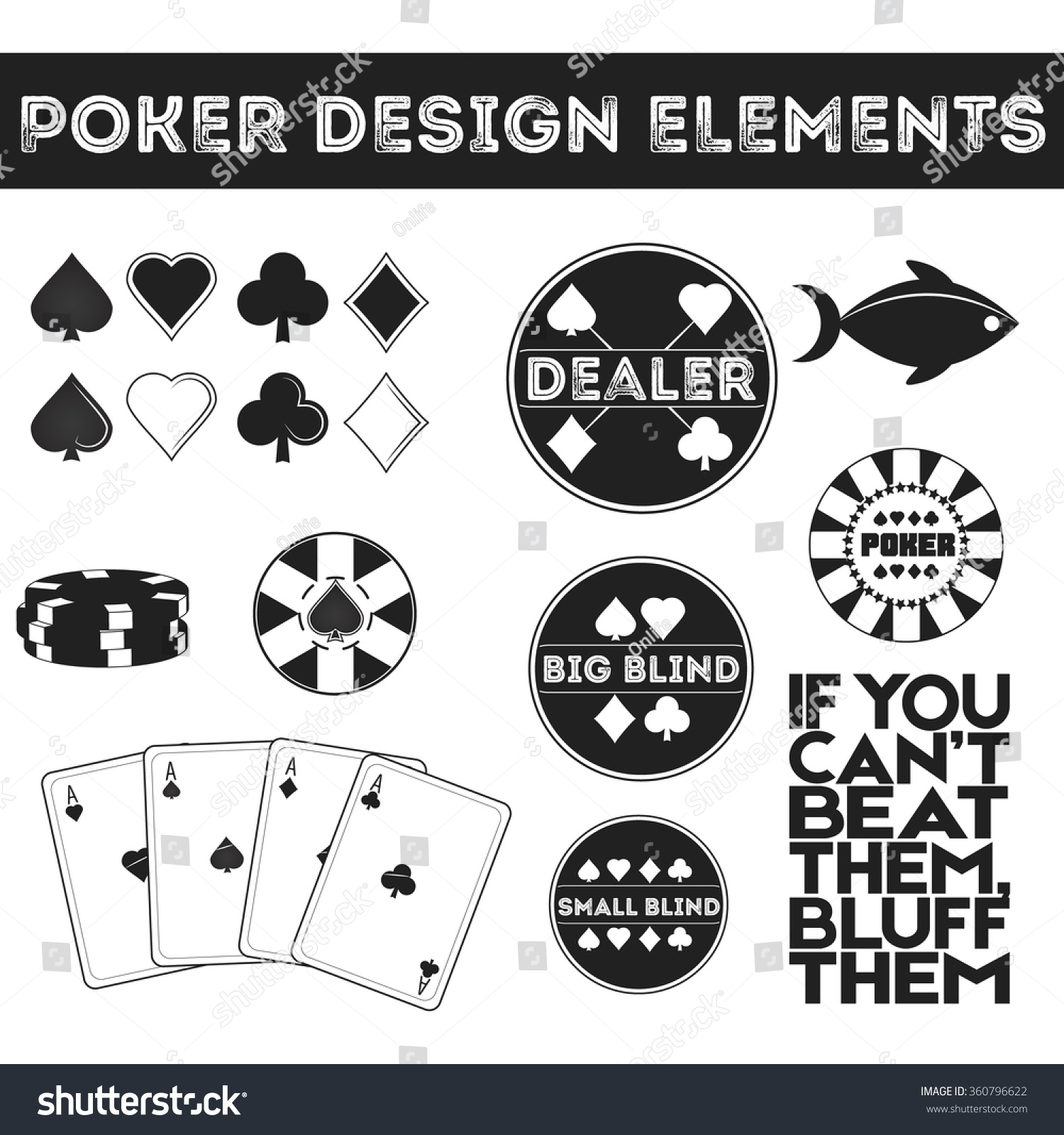 Poker elements vector