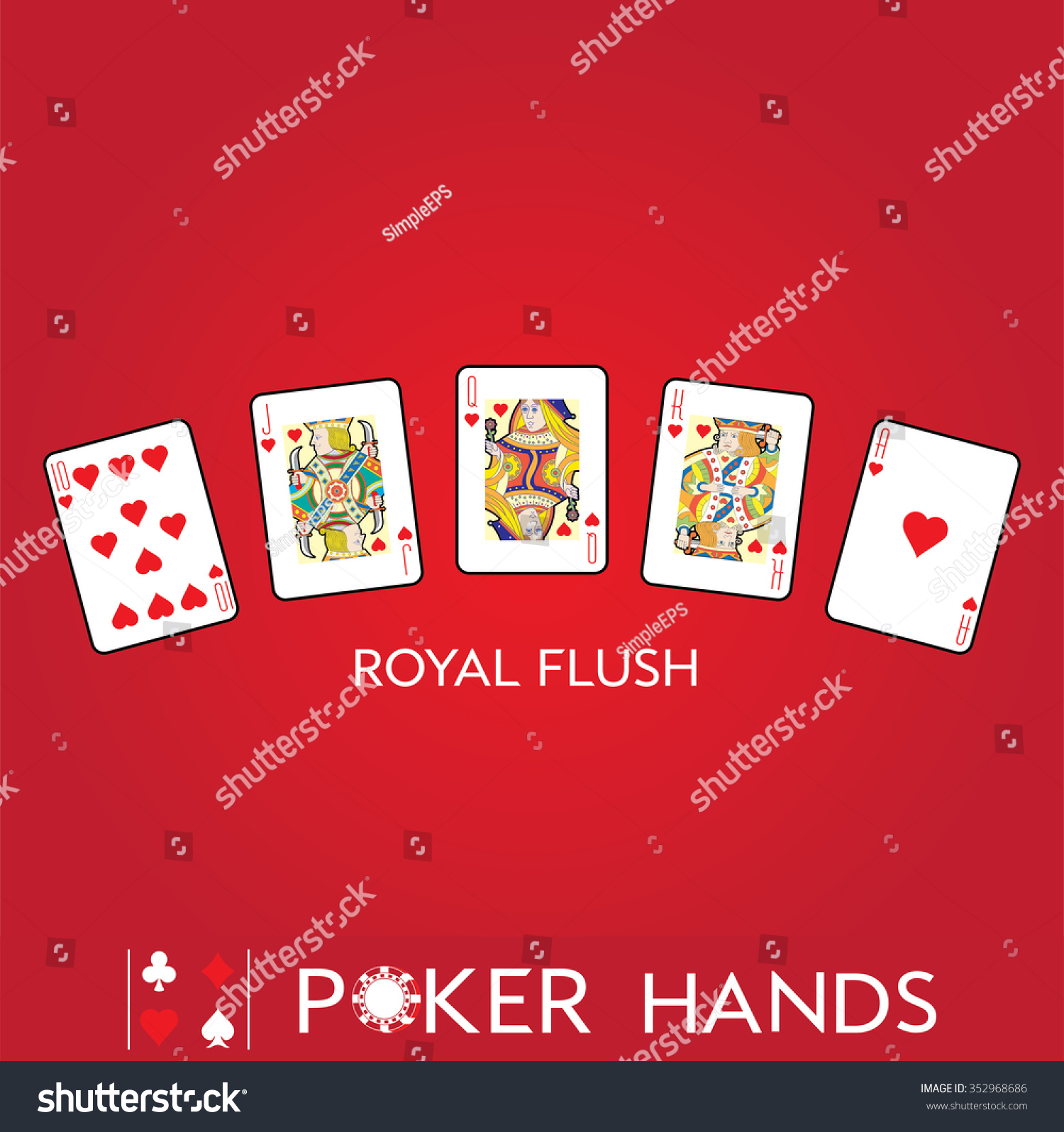Poker Hands Stock Vector (Royalty Free) 352968686 | Shutterstock