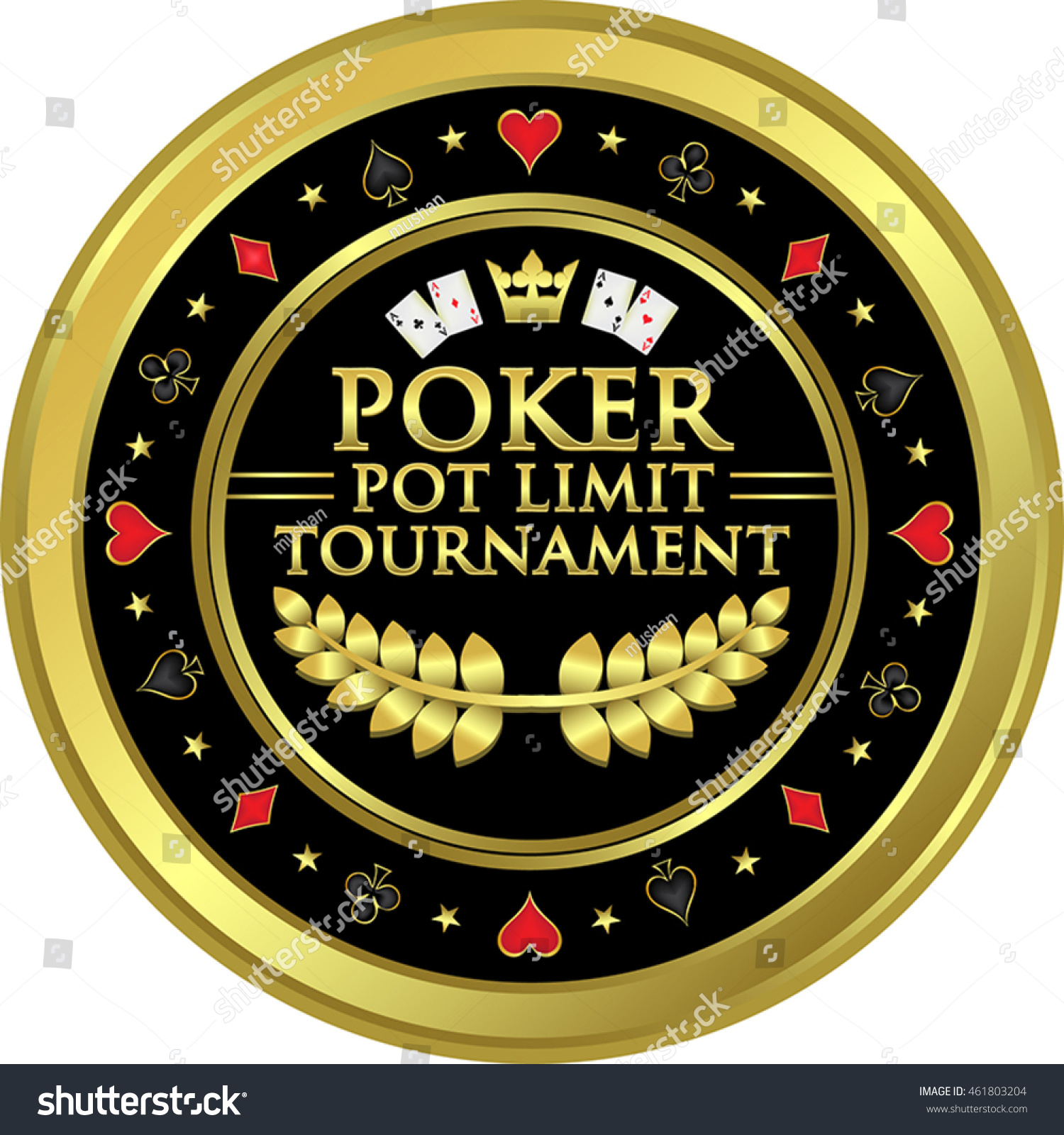 Poker Pot Limit Tournament Label Stock Vector 461803204 Shutterstock