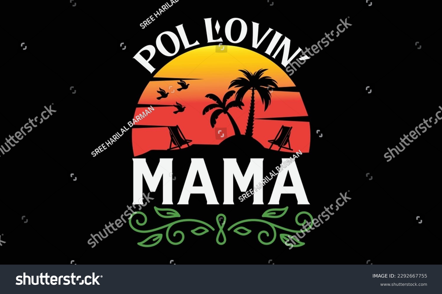 SVG of Pol lovin’ mama - Summer Svg typography t-shirt design, Hand drawn lettering phrase, Greeting cards, templates, mugs, templates, brochures, posters, labels, stickers, eps 10. svg