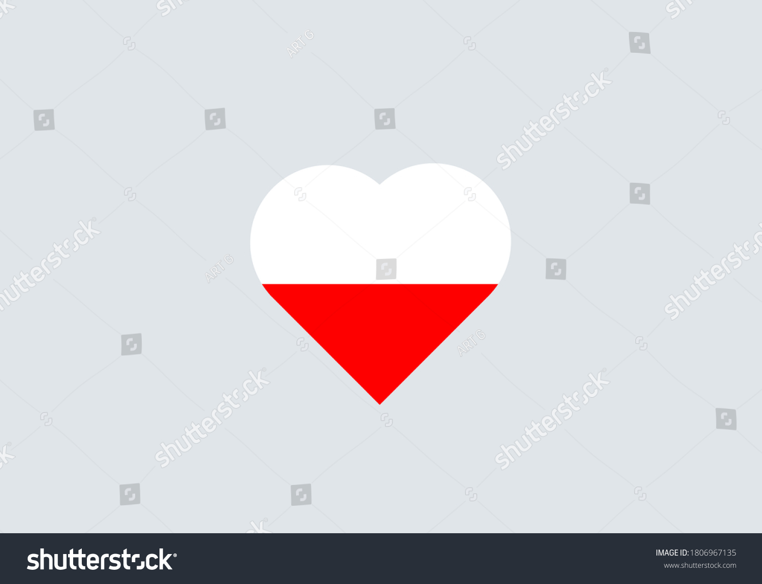 Poland Flag Heart Outline White Red Stock Vector (Royalty Free ...