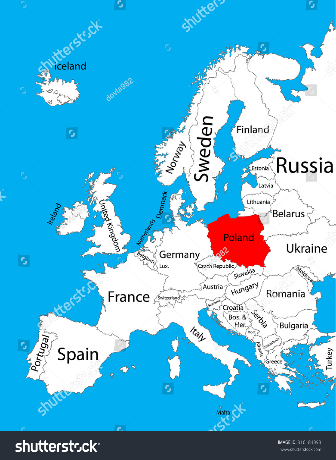Poland Vector Map Europe Vector Map Stock Vector Royalty Free