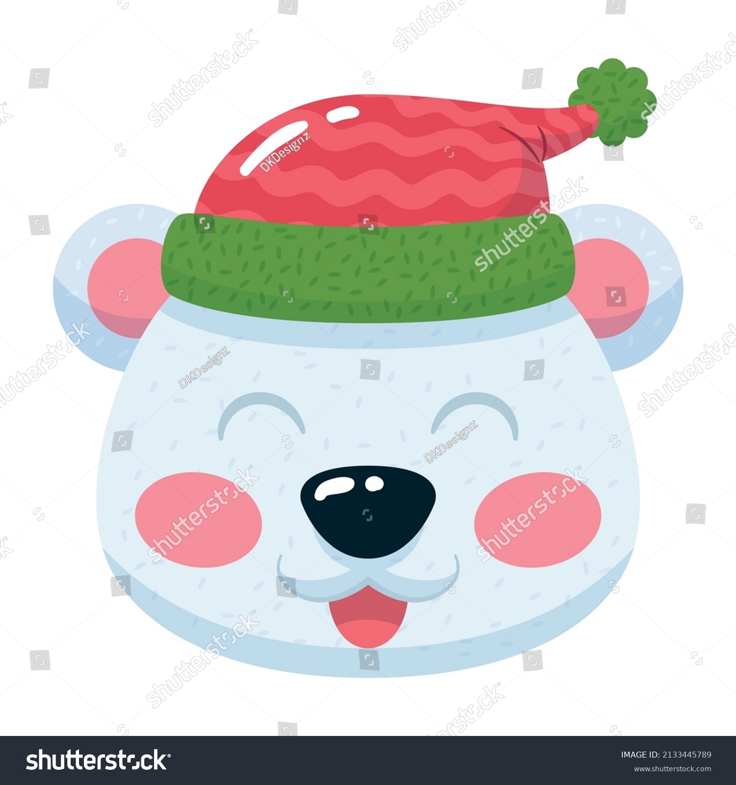 Polar Bear Avatar Face Cartoon Kawaii Stock Vector (Royalty Free ...