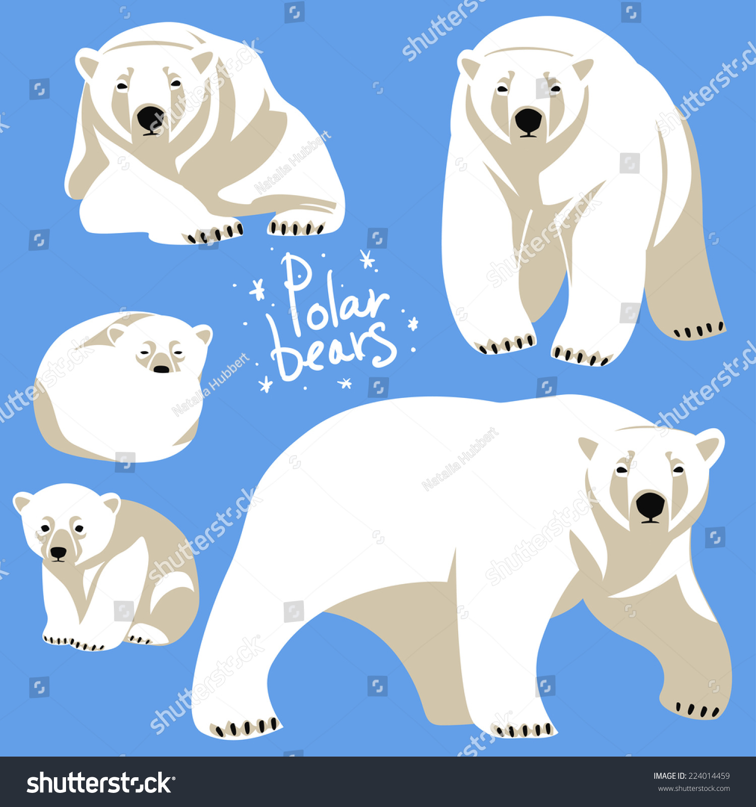 Polar Bears Collection. Stock Vector Illustration 224014459 : Shutterstock