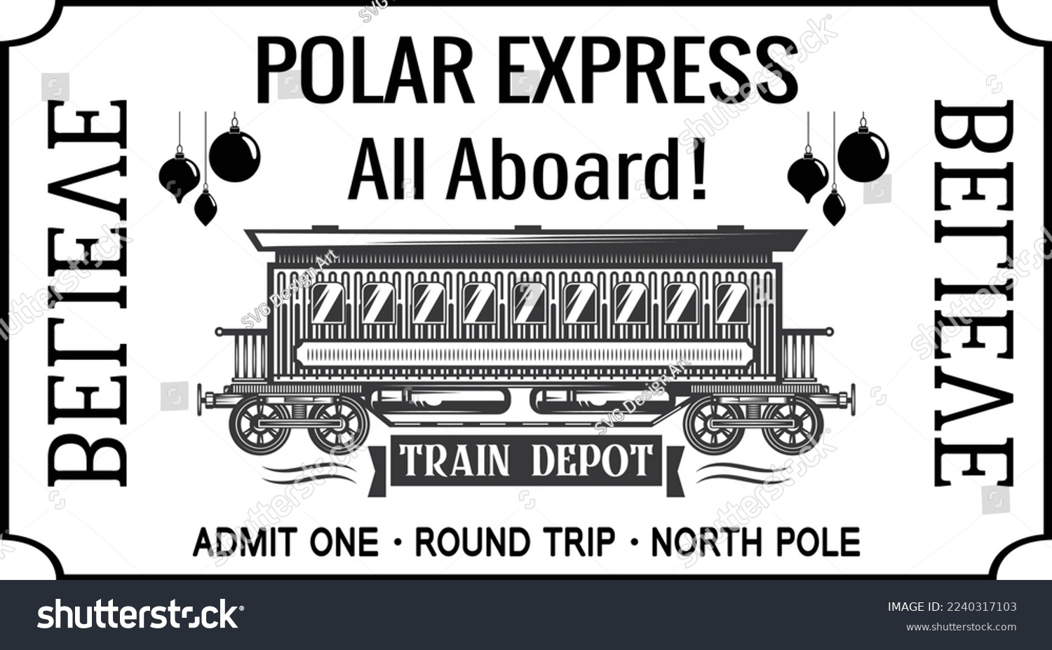 SVG of Polar Express train Ticket Svg svg