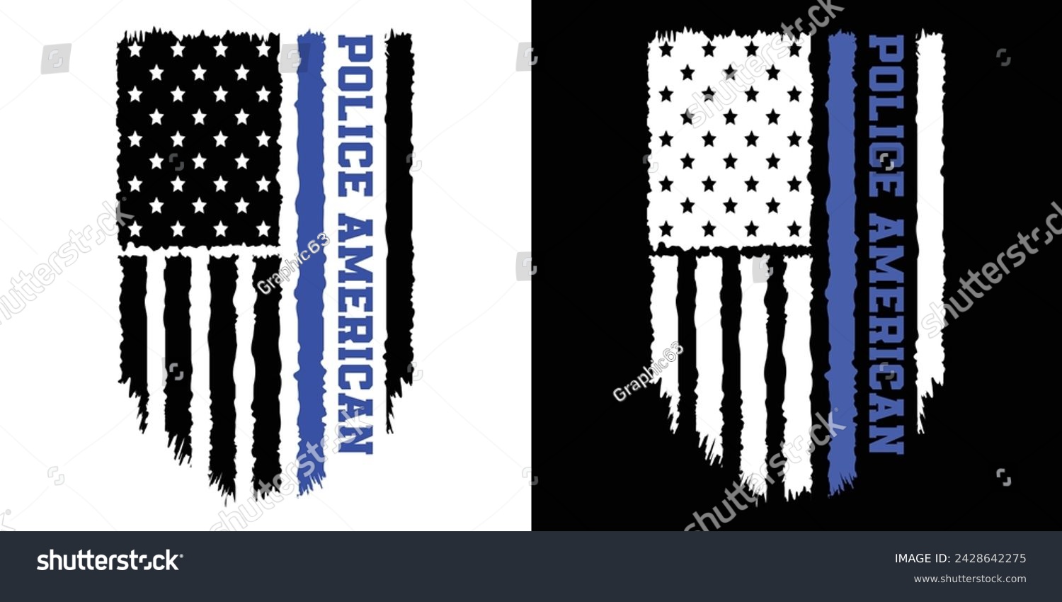 SVG of Police American Distressed Flag. Thin Blue Line Usa America Design For T Shirt Poster Banner Backround Print Vector Eps Illustration. svg