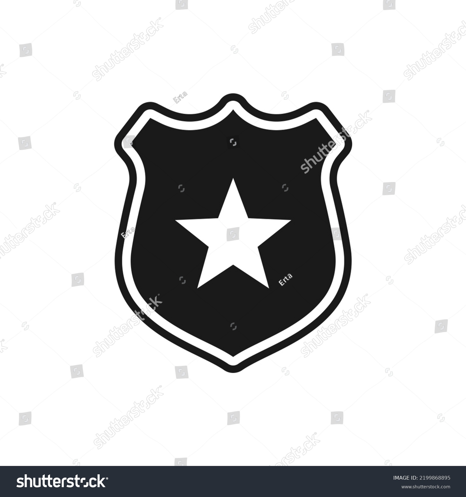 SVG of Police badge. Cop icon flat style isolated on white background. Vector illustration svg