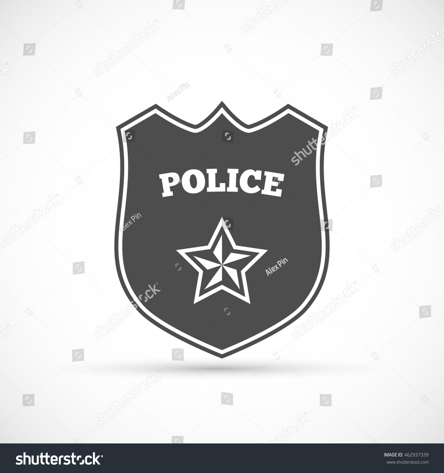 Police Badge Icon Stock Vector (Royalty Free) 462937339